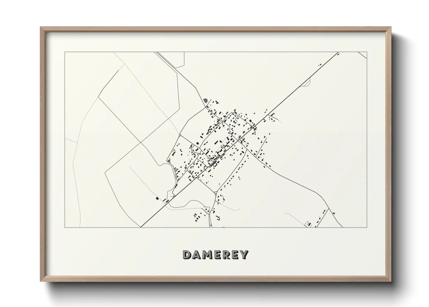 Une affiche de carte sur Damerey