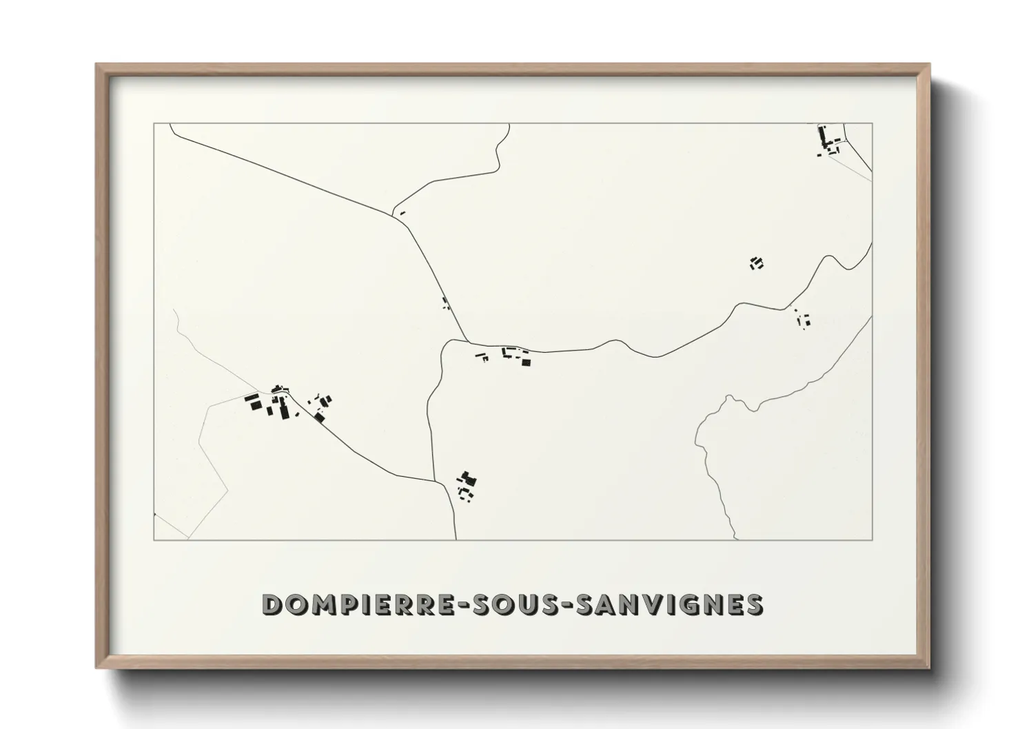 Une affiche de carte sur Dompierre-sous-Sanvignes