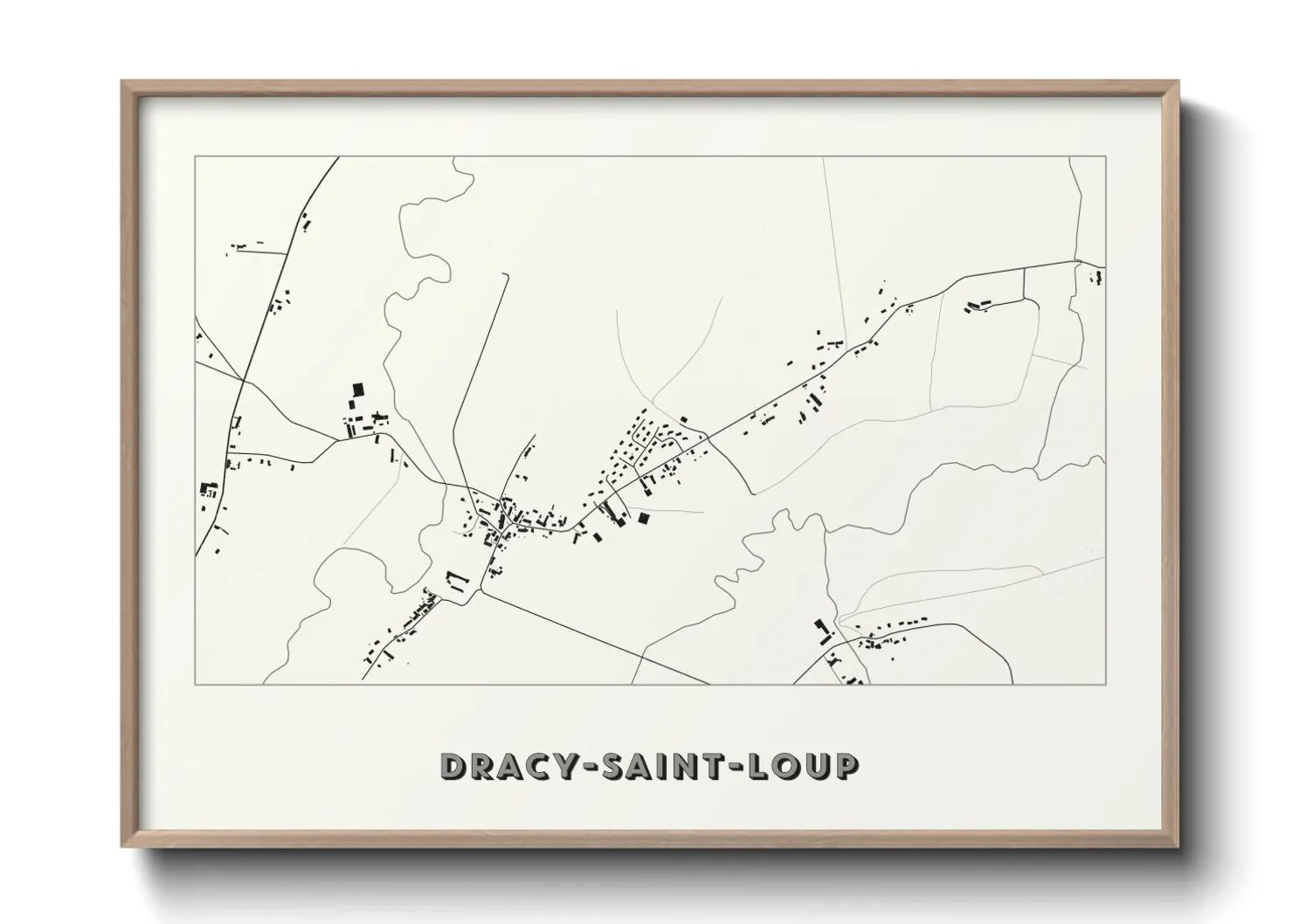 Une affiche de carte sur Dracy-Saint-Loup