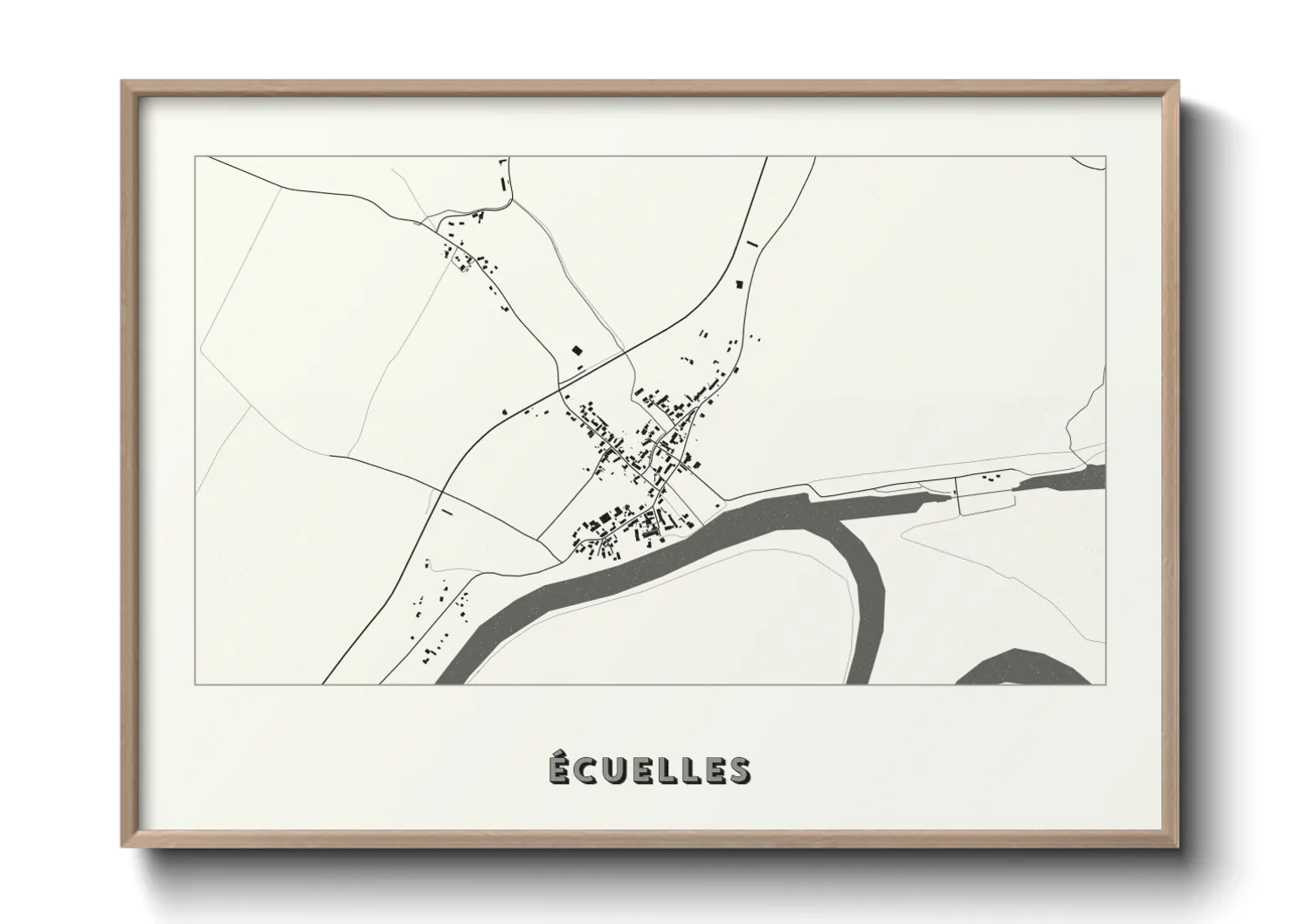 Une affiche de carte sur Écuelles