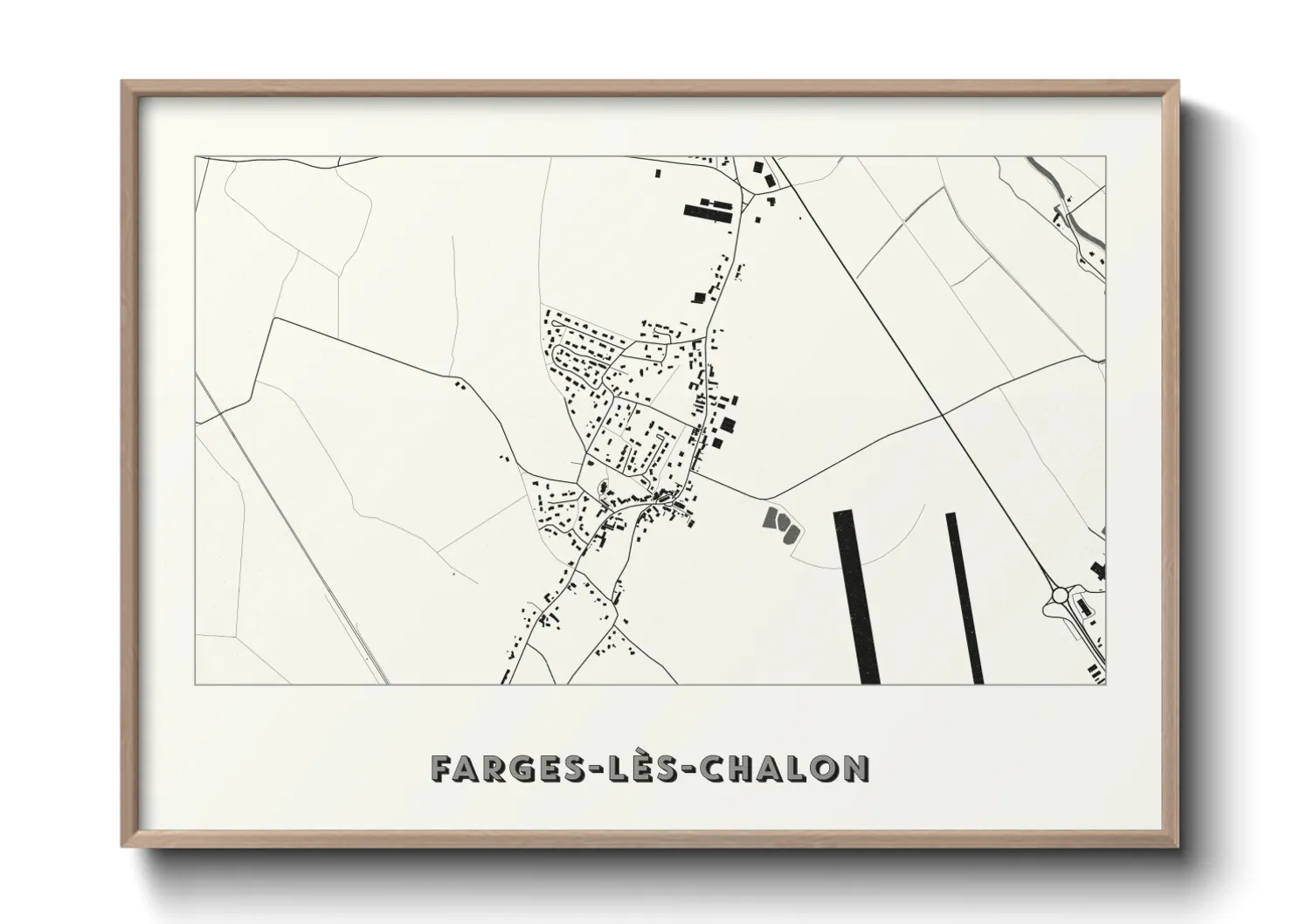 Une affiche de carte sur Farges-lès-Chalon