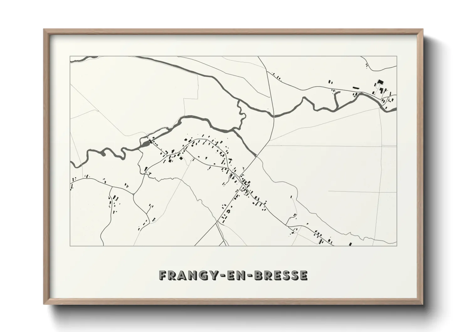 Une affiche de carte sur Frangy-en-Bresse