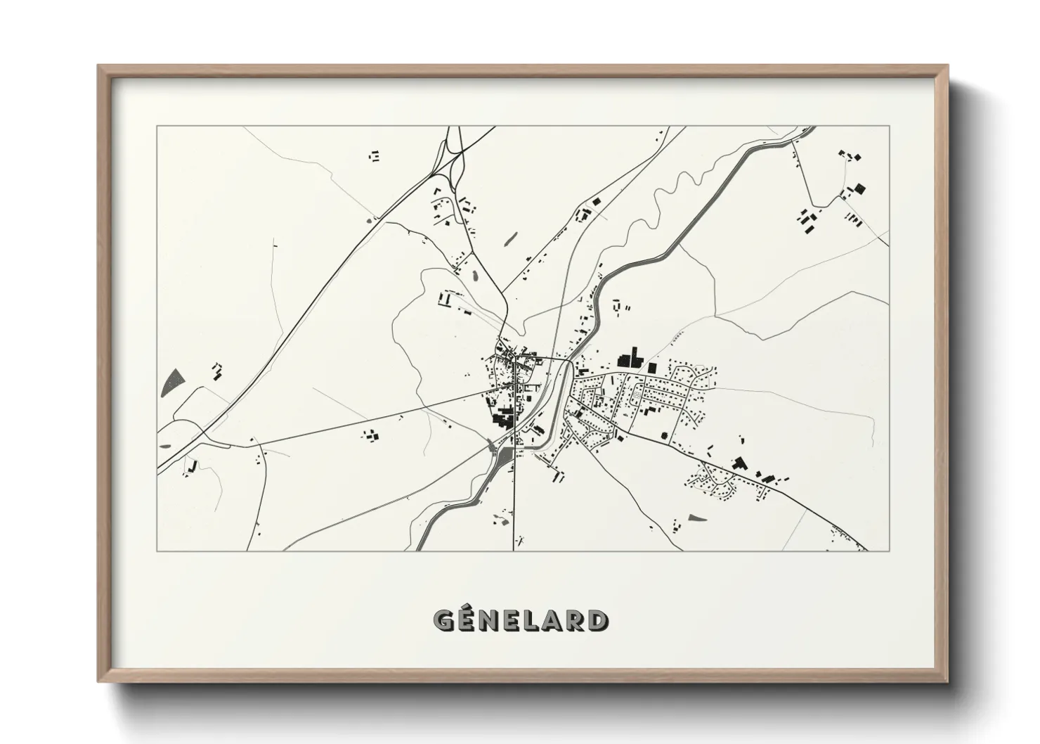 Une affiche de carte sur Génelard