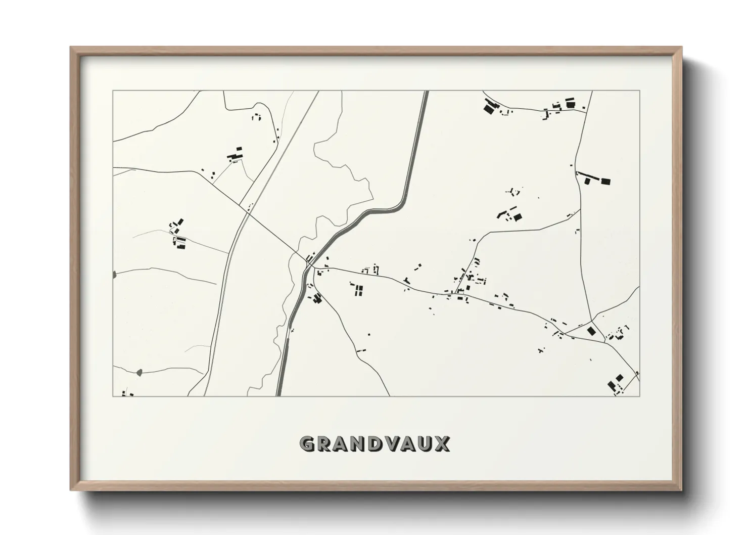 Une affiche de carte sur Grandvaux