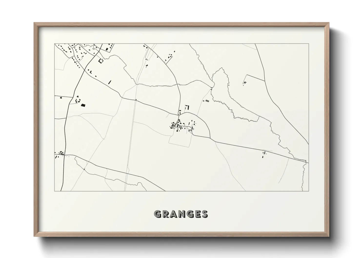 Une affiche de carte sur Granges