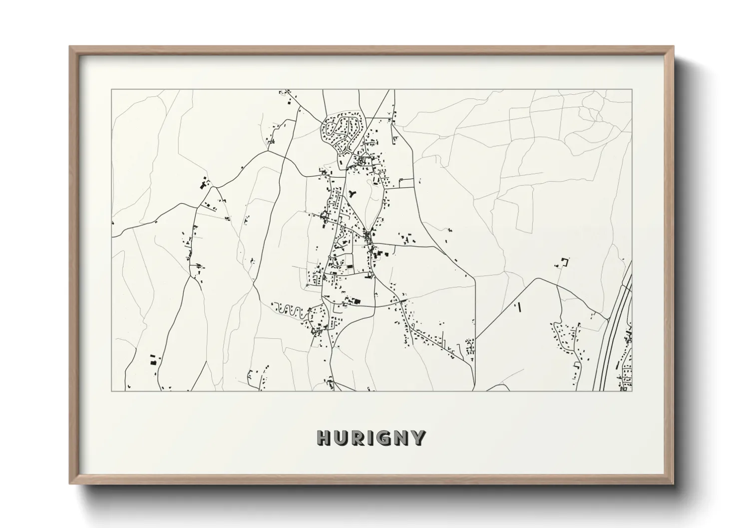 Une affiche de carte sur Hurigny
