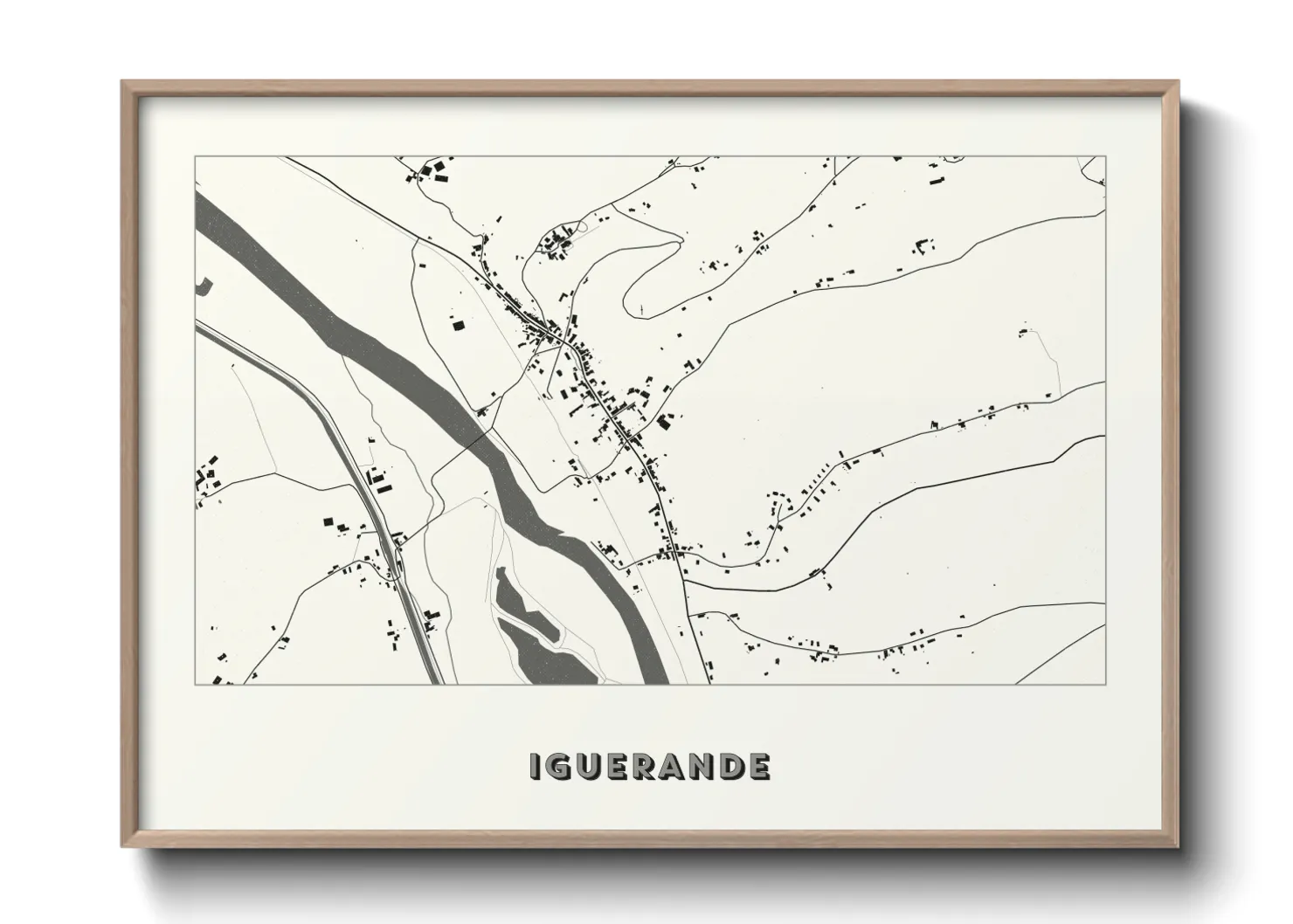 Une affiche de carte sur Iguerande