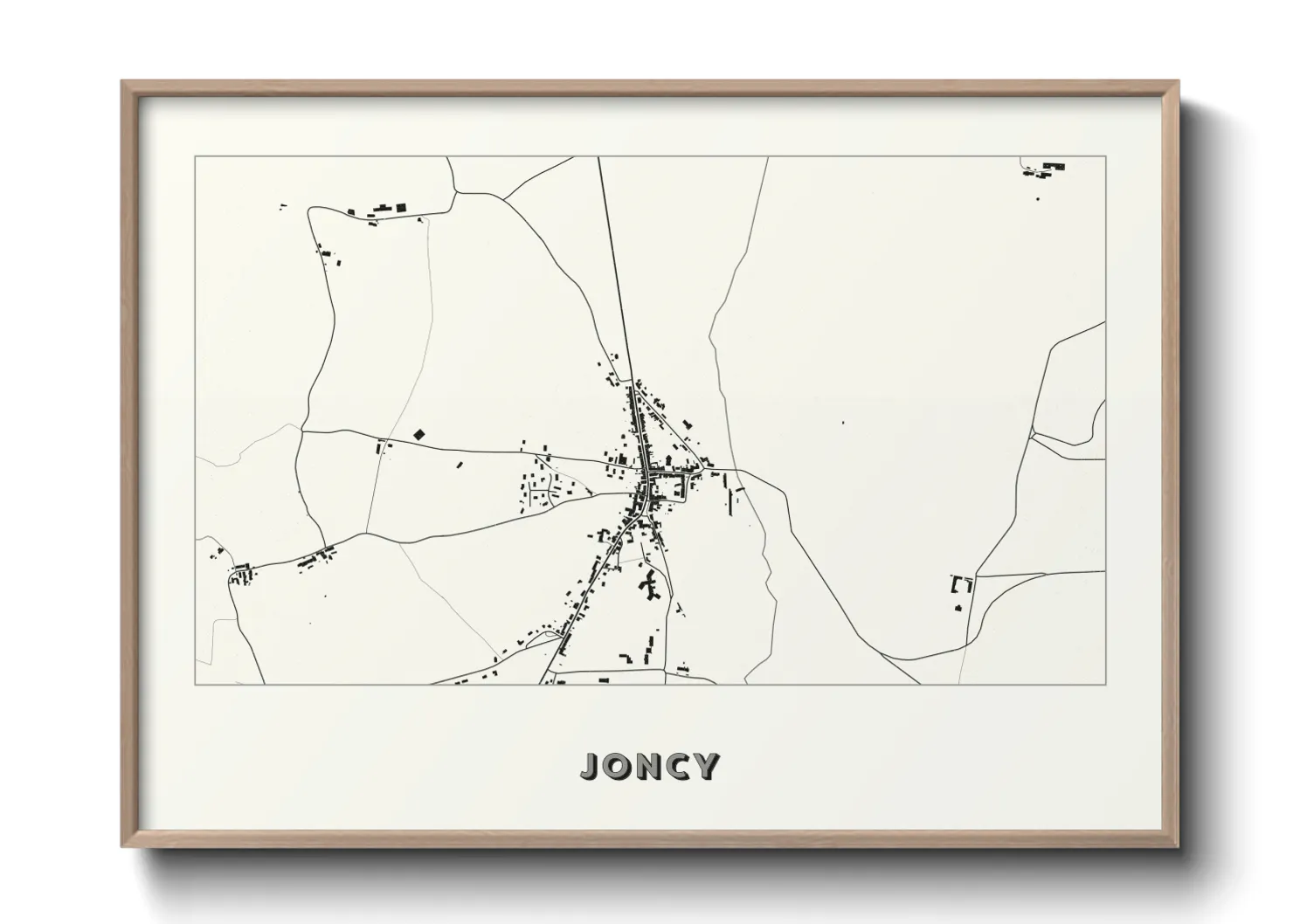 Une affiche de carte sur Joncy