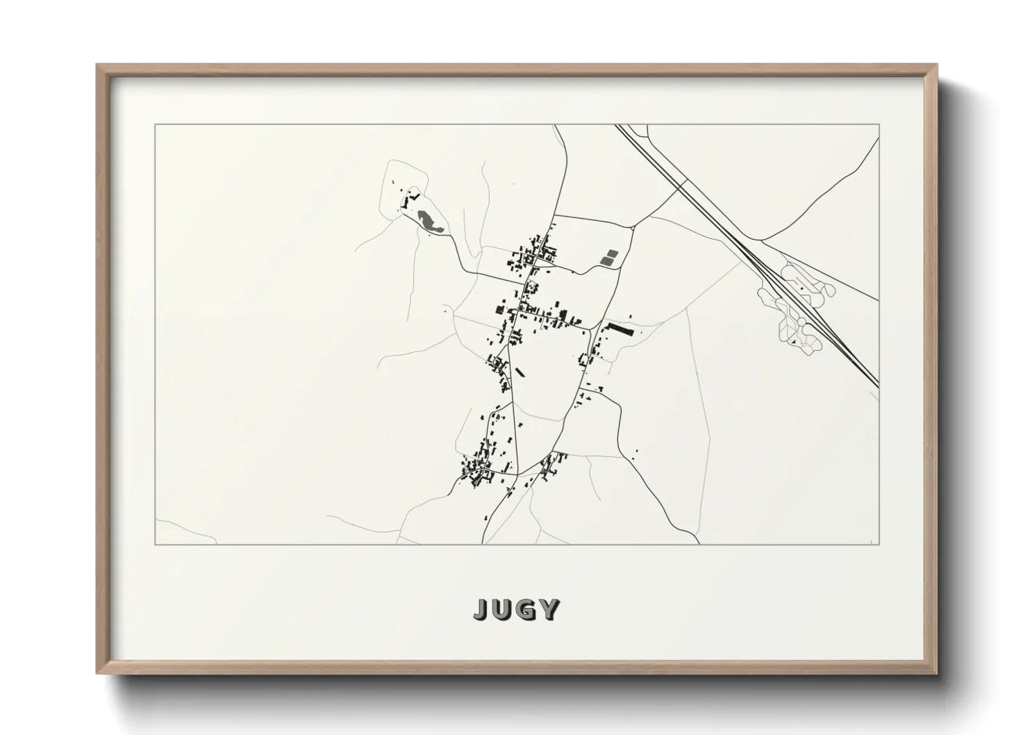 Une affiche de carte sur Jugy