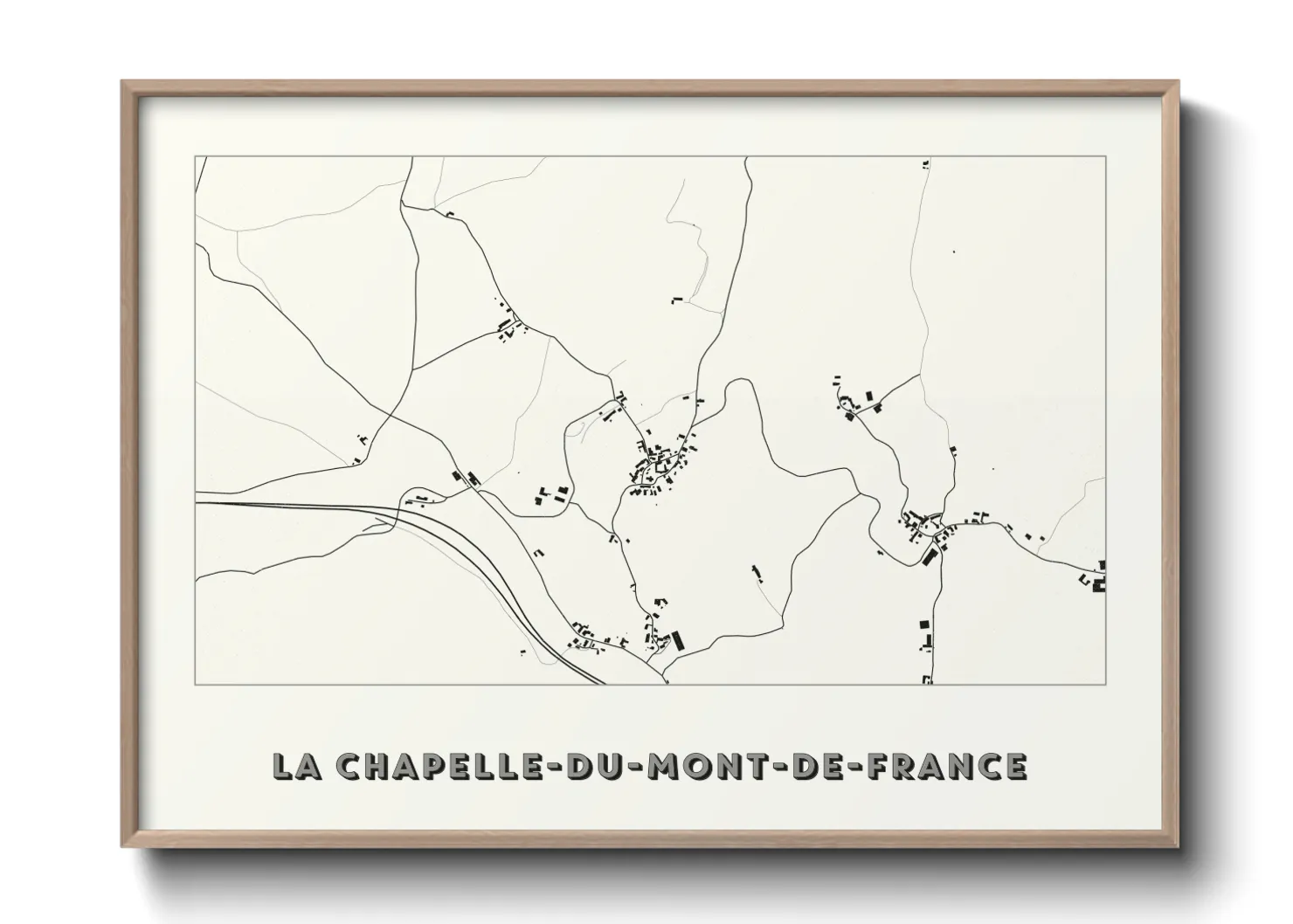 Une affiche de carte sur La Chapelle-du-Mont-de-France