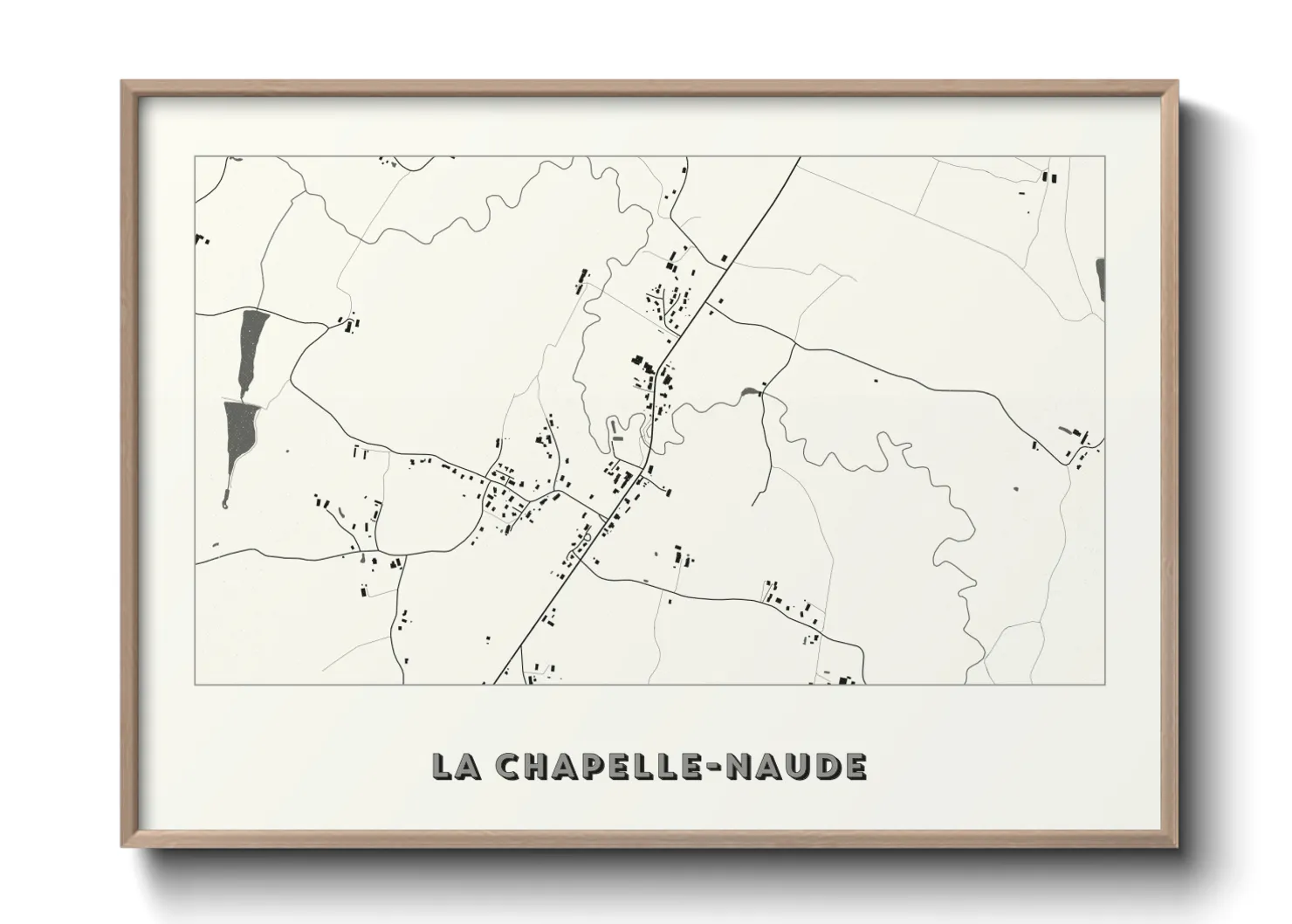 Une affiche de carte sur La Chapelle-Naude