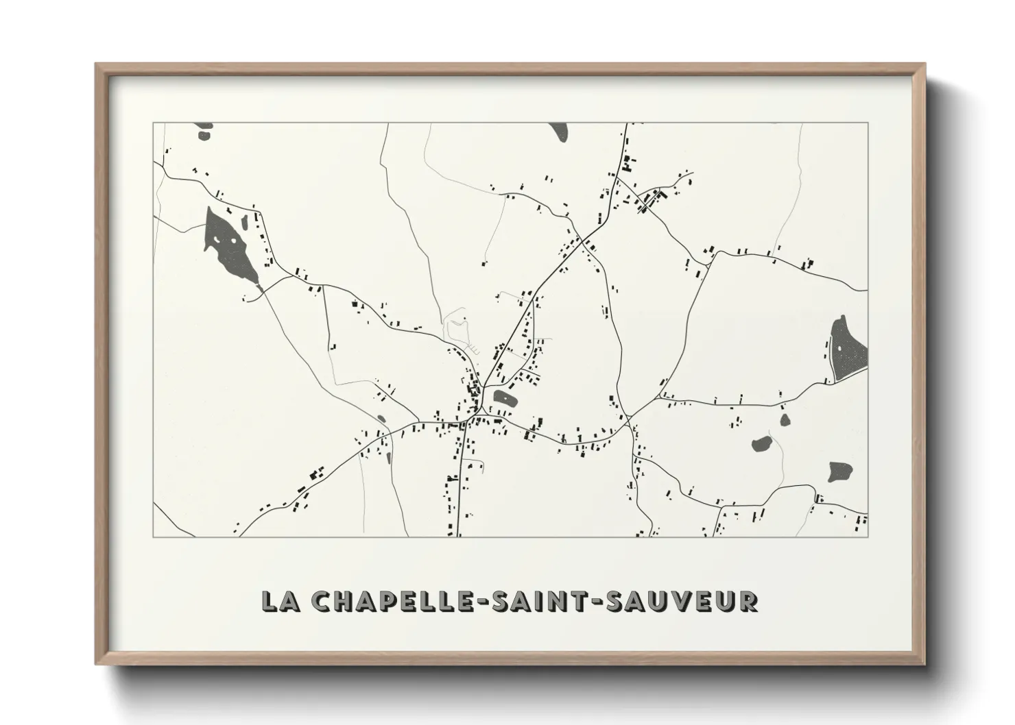 Une affiche de carte sur La Chapelle-Saint-Sauveur