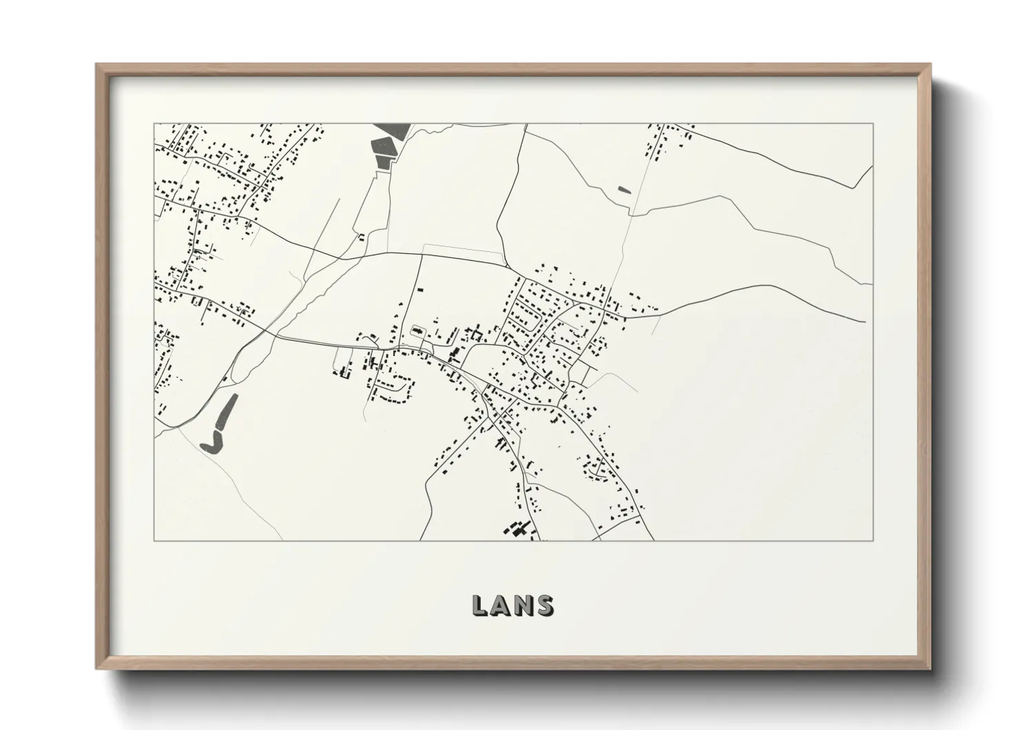 Une affiche de carte sur Lans