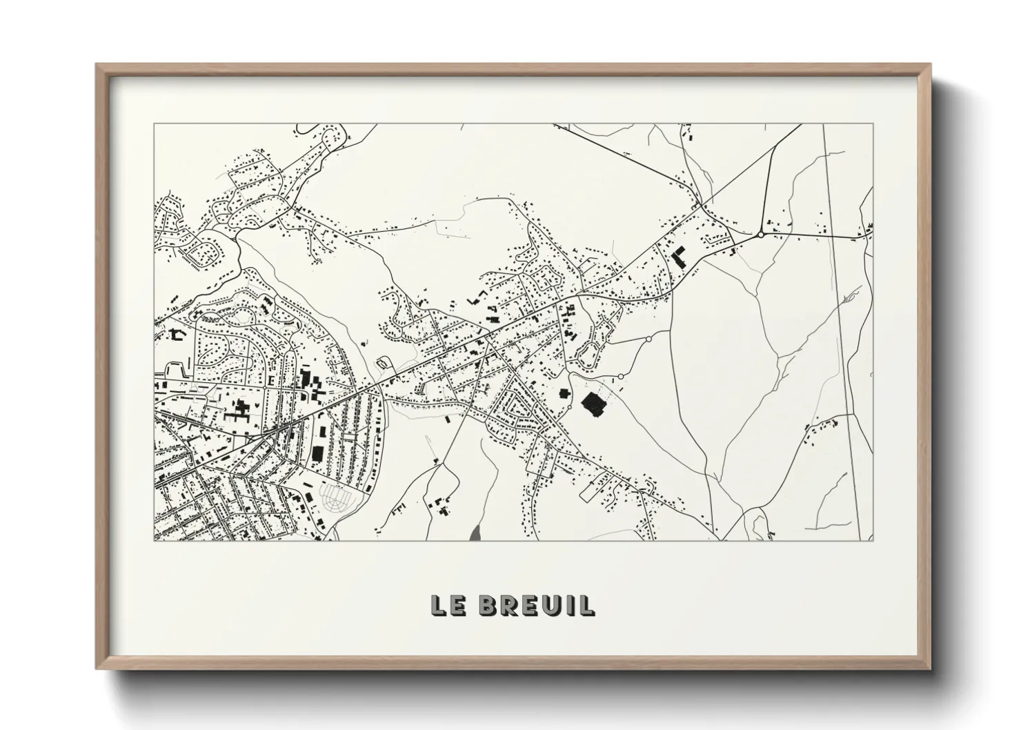 Une affiche de carte sur Le Breuil