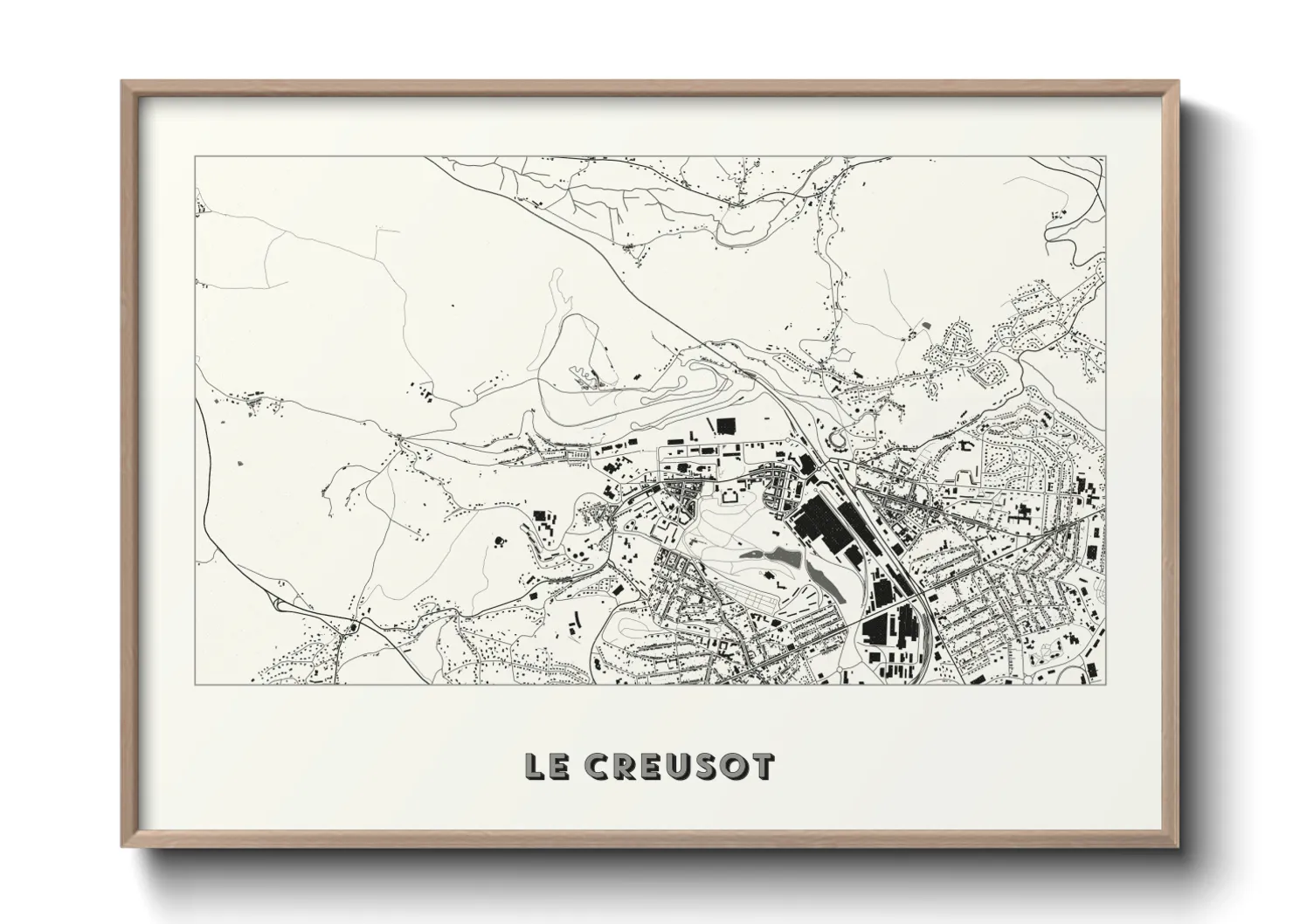 Une affiche de carte sur Le Creusot