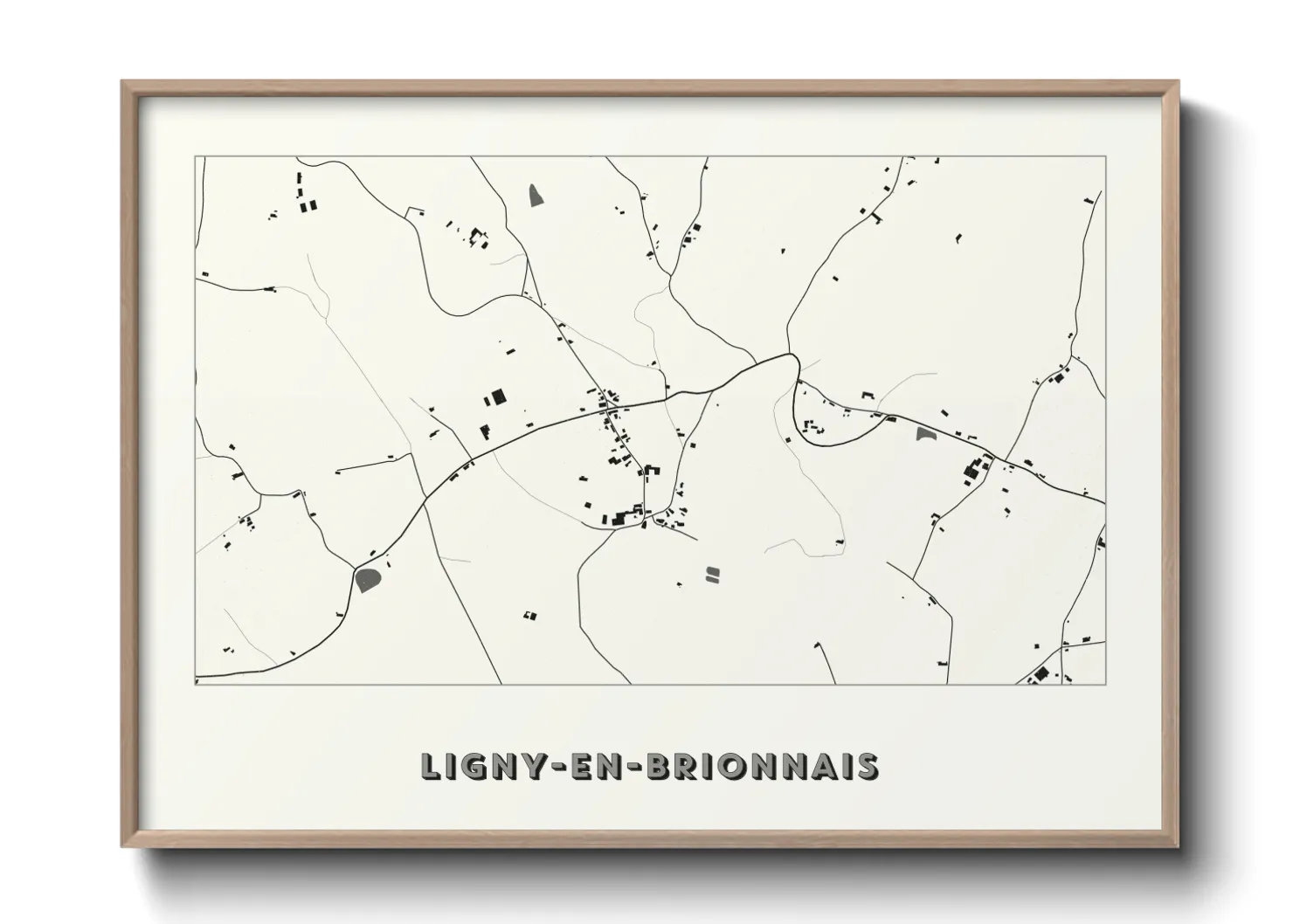 Une affiche de carte sur Ligny-en-Brionnais