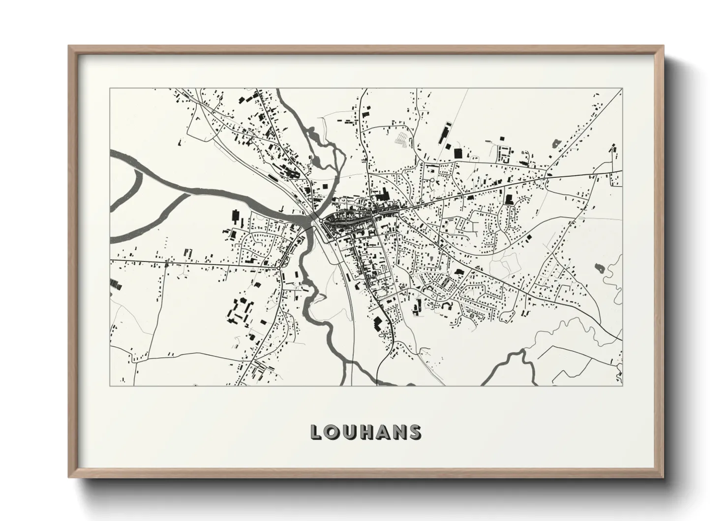 Une affiche de carte sur Louhans