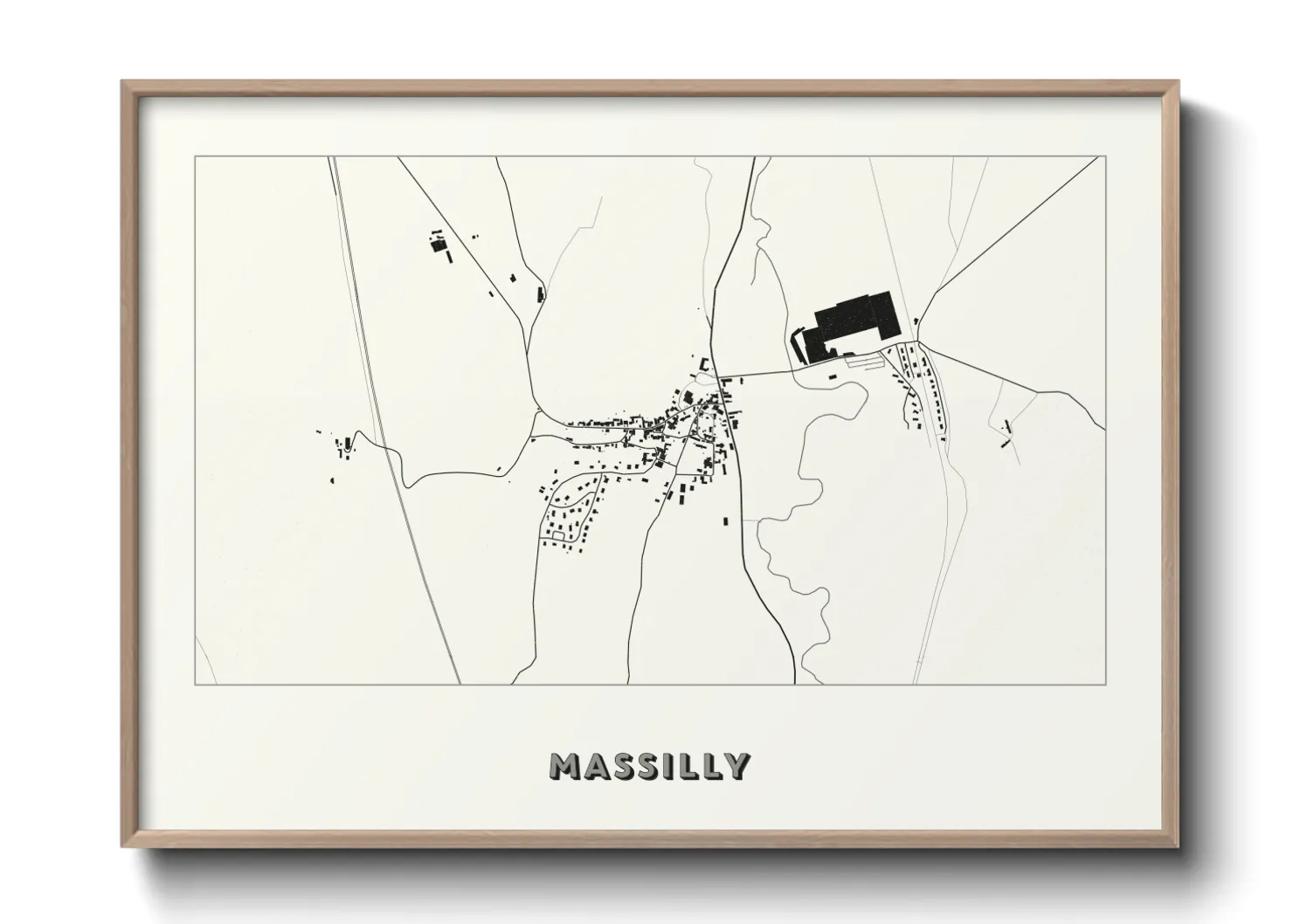 Une affiche de carte sur Massilly