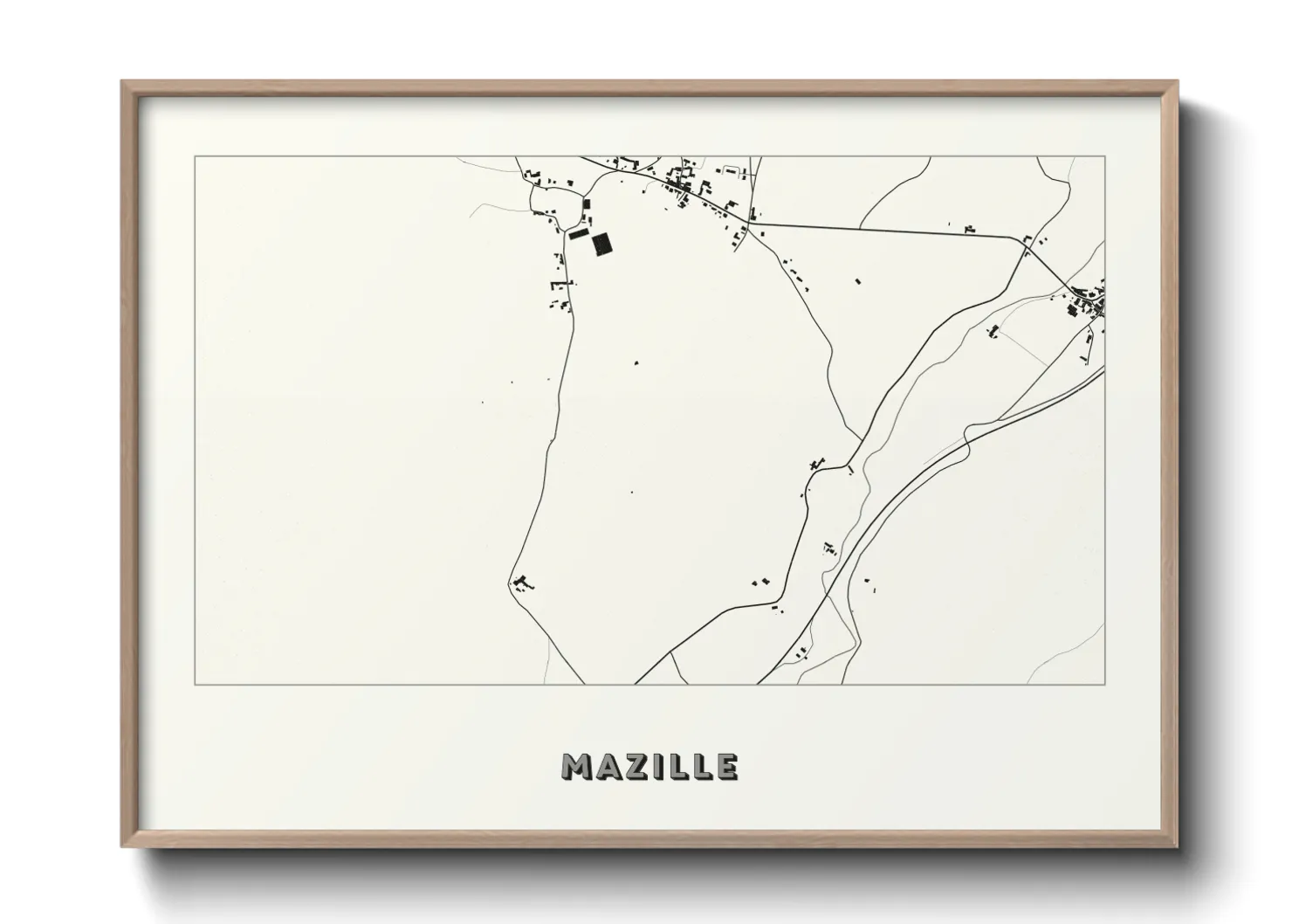 Une affiche de carte sur Mazille