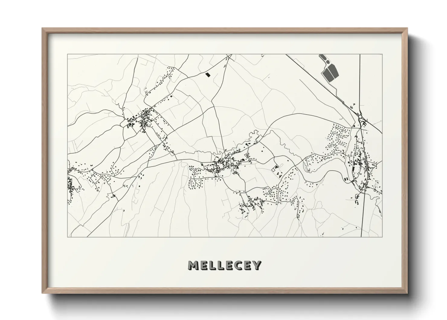 Une affiche de carte sur Mellecey