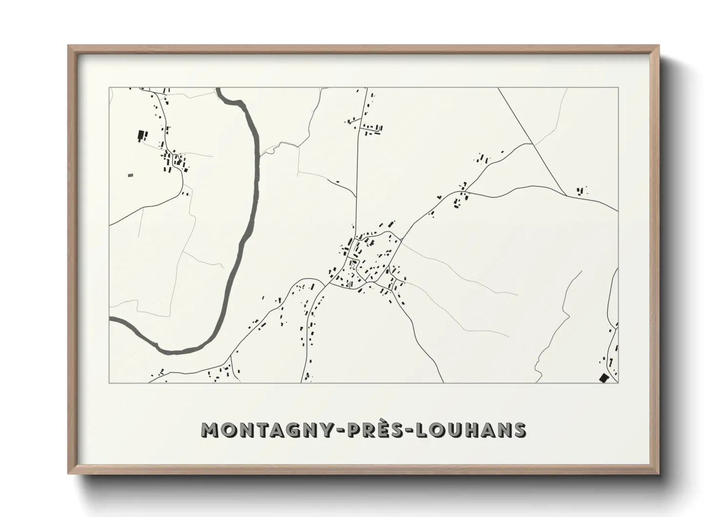 Une affiche de carte sur Montagny-près-Louhans