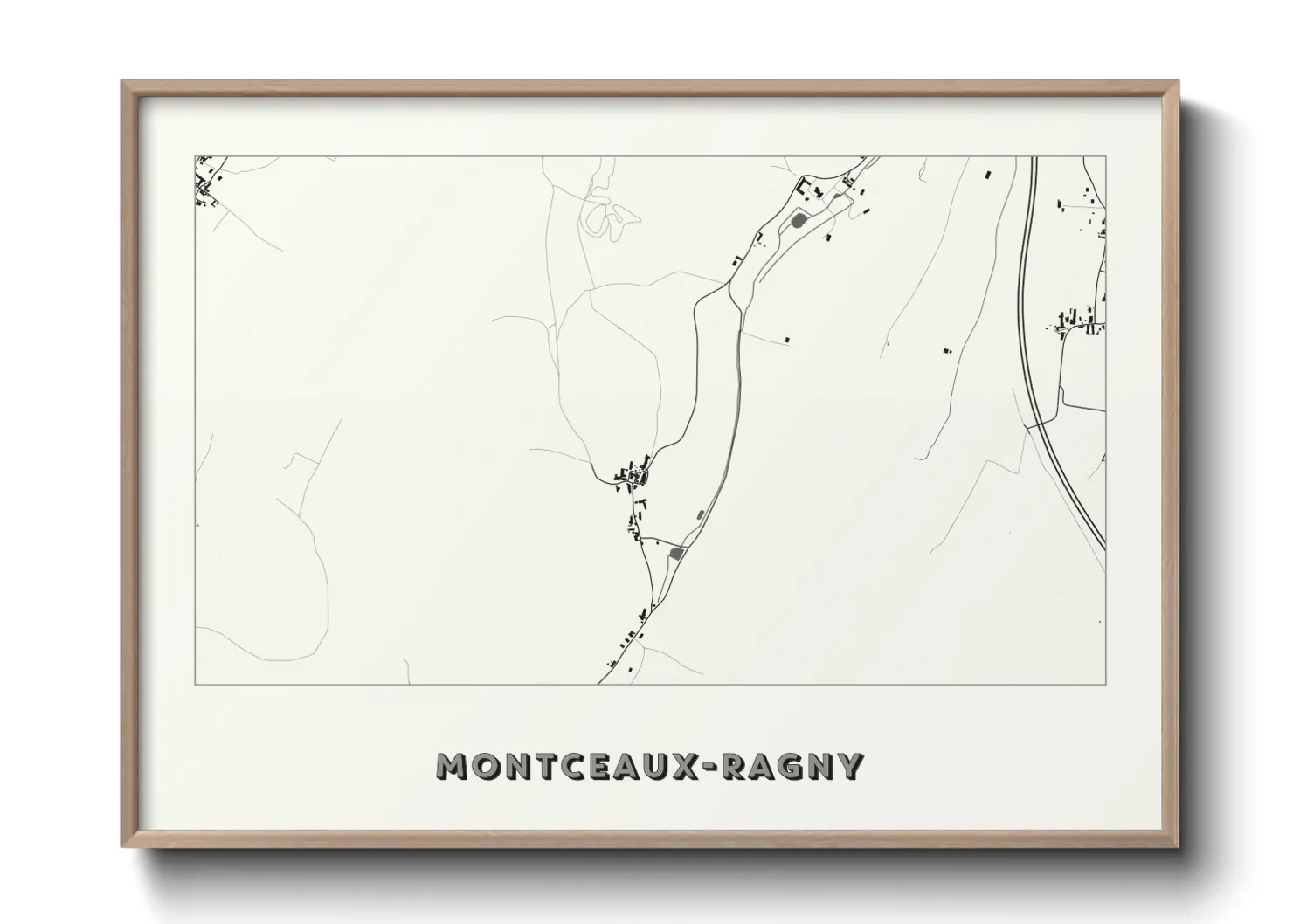 Une affiche de carte sur Montceaux-Ragny