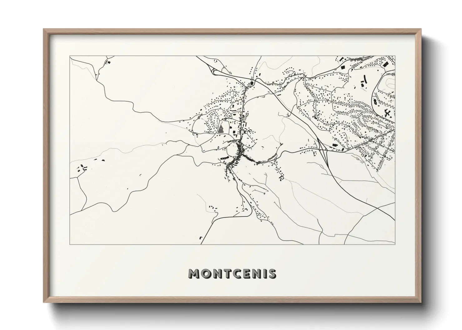 Une affiche de carte sur Montcenis