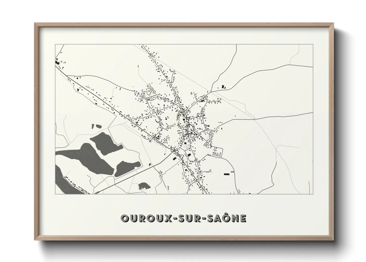 Une affiche de carte sur Ouroux-sur-Saône