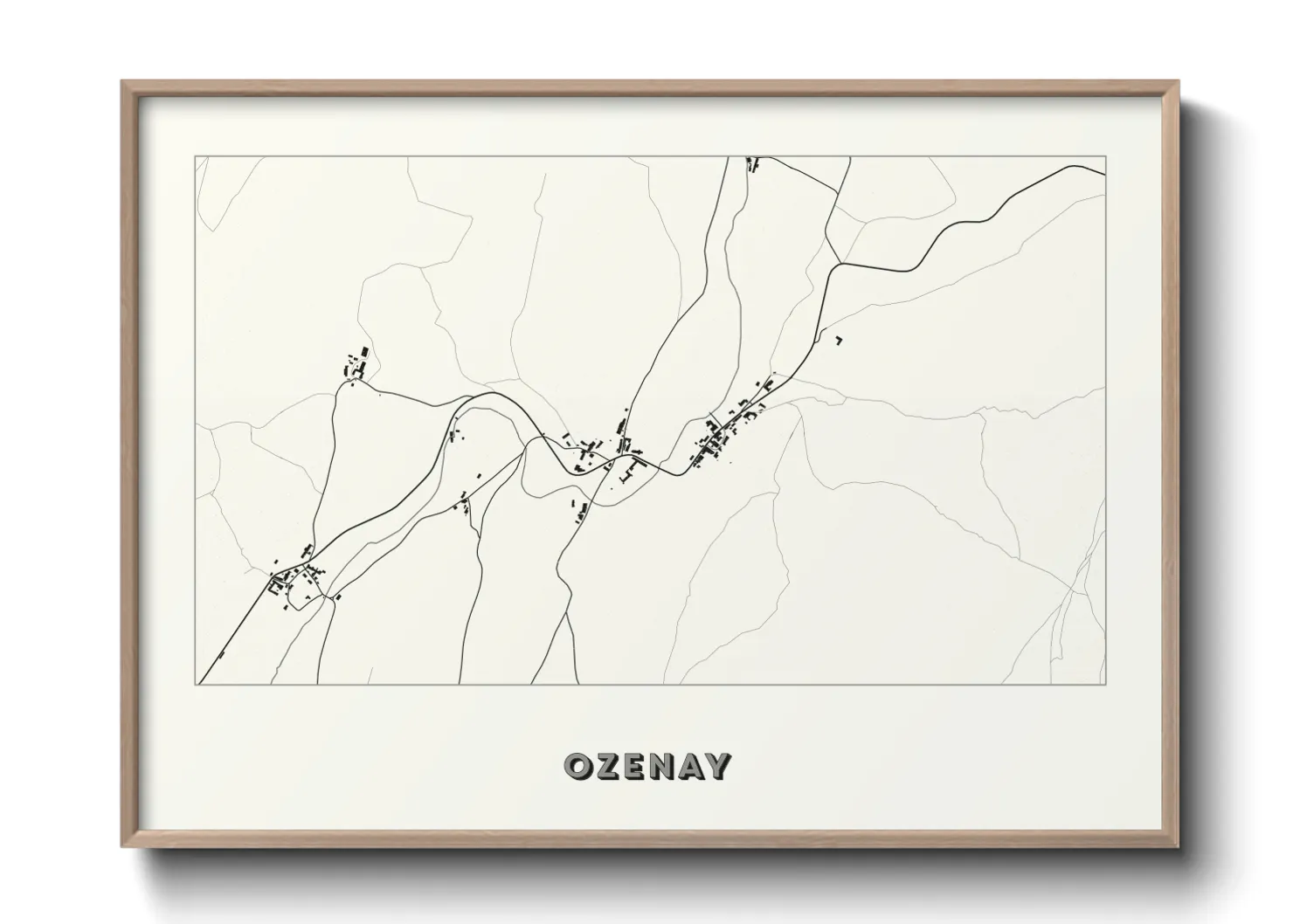 Une affiche de carte sur Ozenay