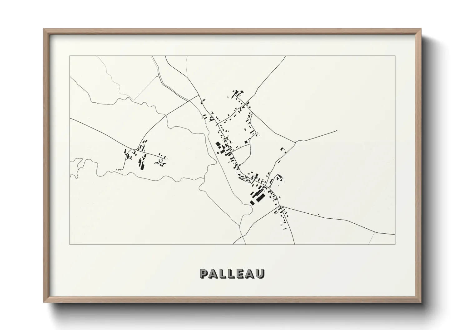 Une affiche de carte sur Palleau