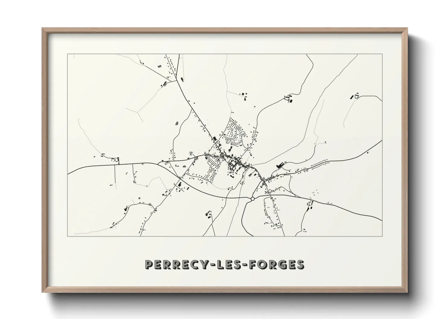 Une affiche de carte sur Perrecy-les-Forges