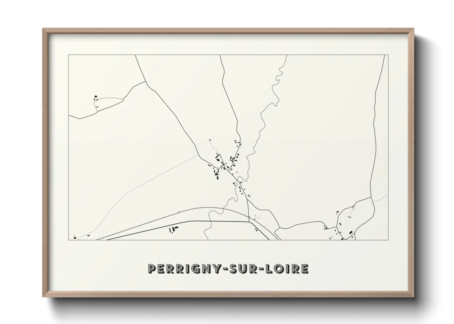 Une affiche de carte sur Perrigny-sur-Loire