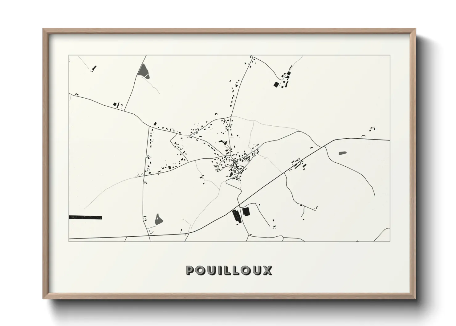 Une affiche de carte sur Pouilloux