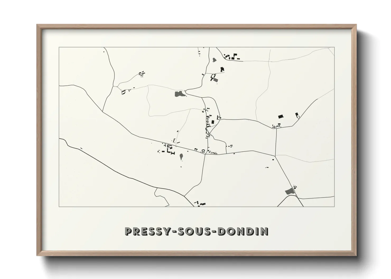 Une affiche de carte sur Pressy-sous-Dondin