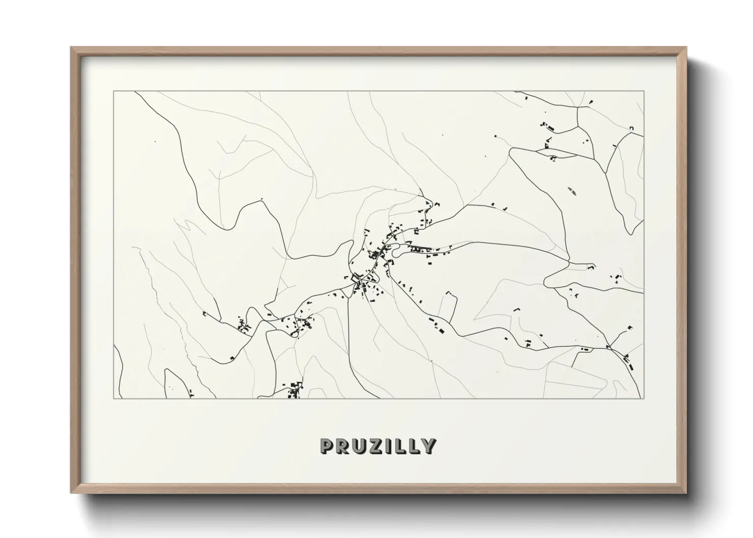 Une affiche de carte sur Pruzilly