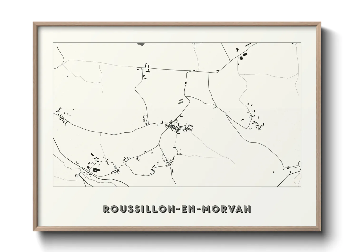 Une affiche de carte sur Roussillon-en-Morvan