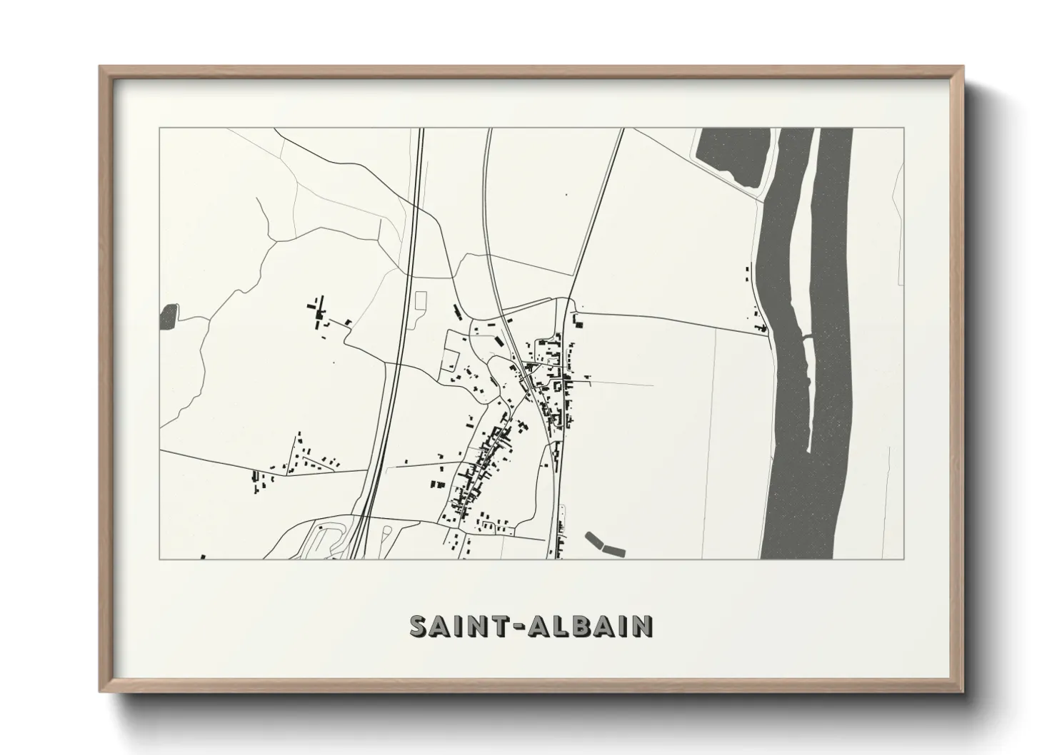 Une affiche de carte sur Saint-Albain