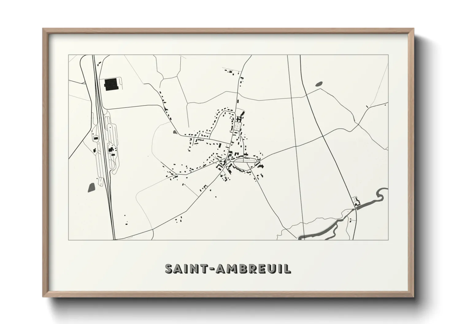 Une affiche de carte sur Saint-Ambreuil