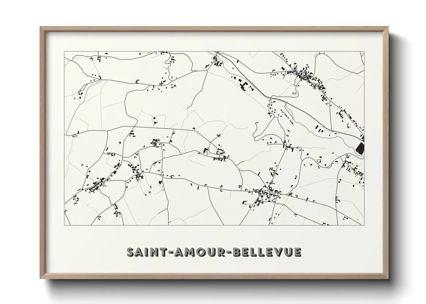 Une affiche de carte sur Saint-Amour-Bellevue