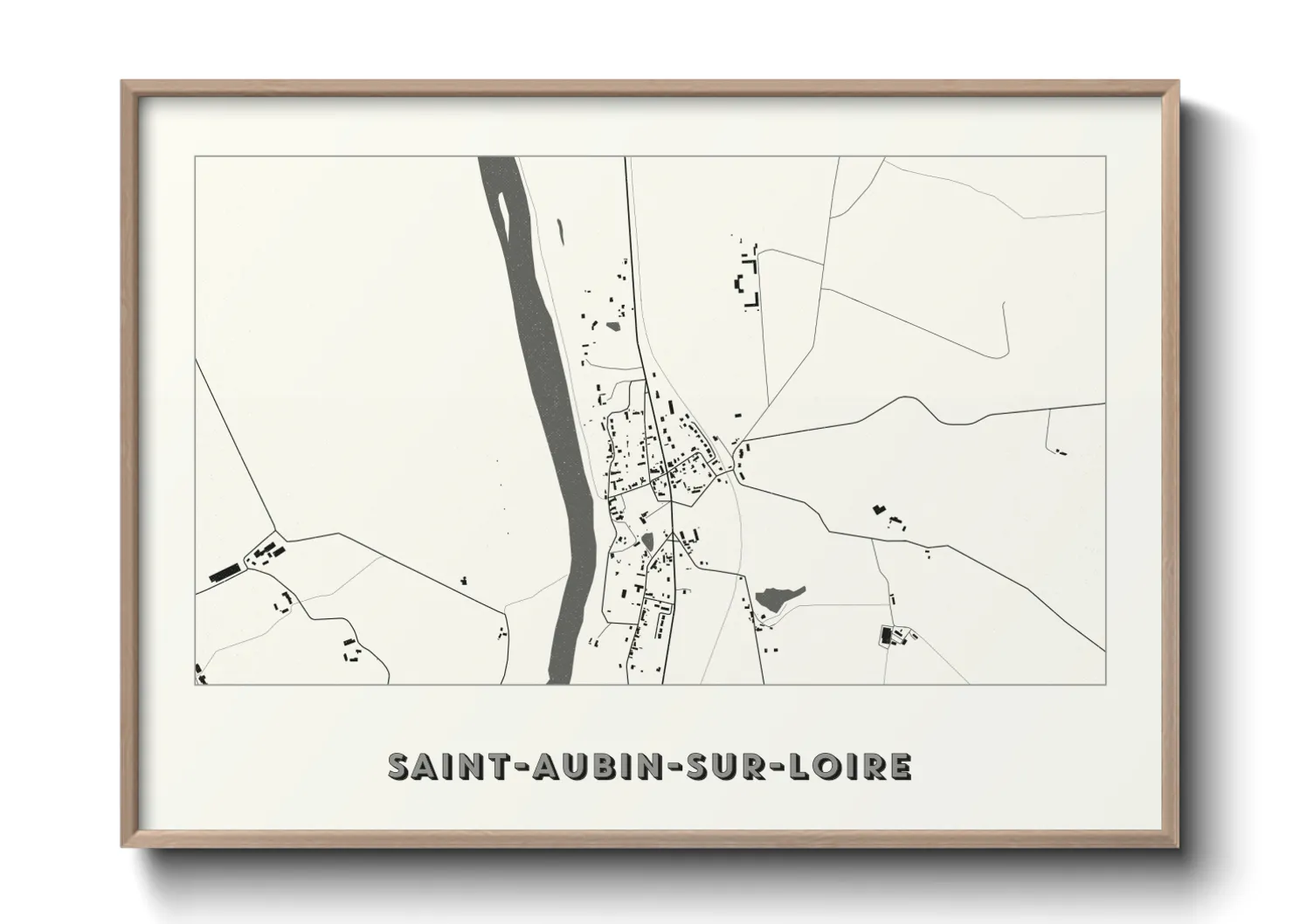 Une affiche de carte sur Saint-Aubin-sur-Loire