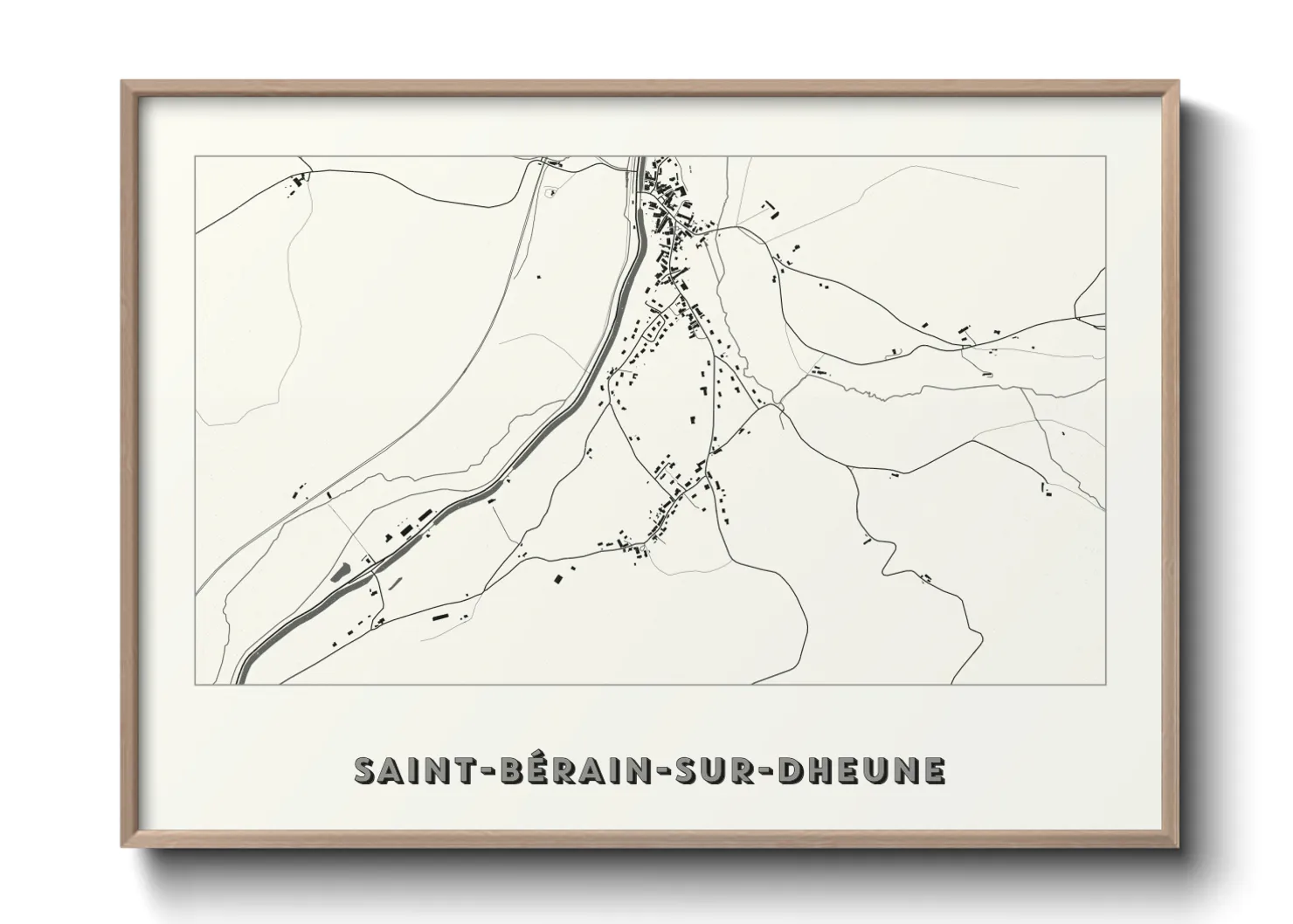 Une affiche de carte sur Saint-Bérain-sur-Dheune