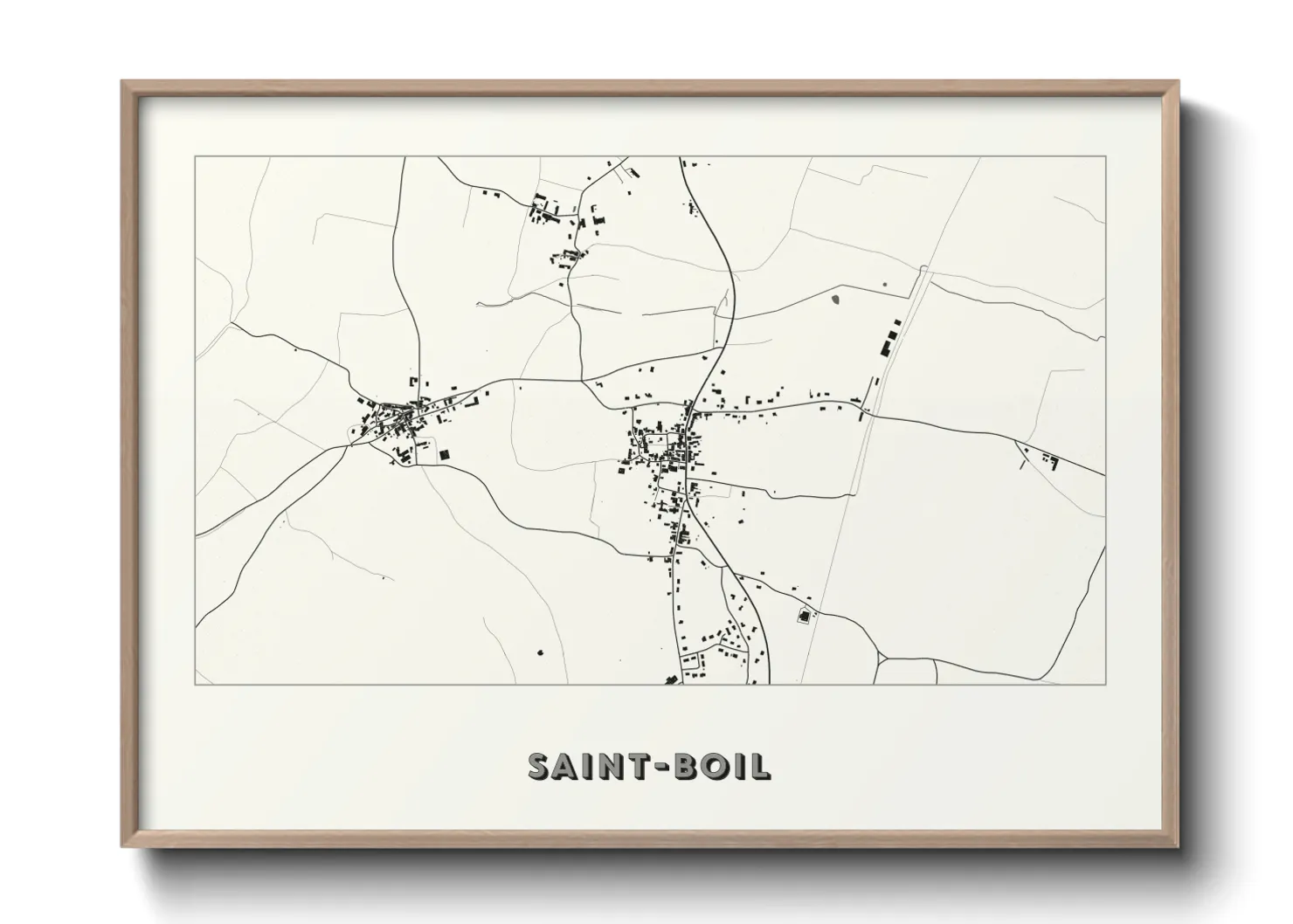 Une affiche de carte sur Saint-Boil