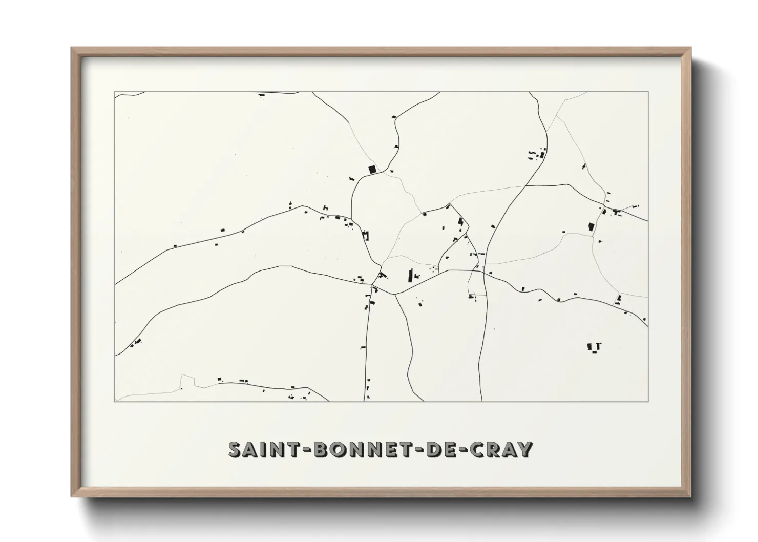 Une affiche de carte sur Saint-Bonnet-de-Cray