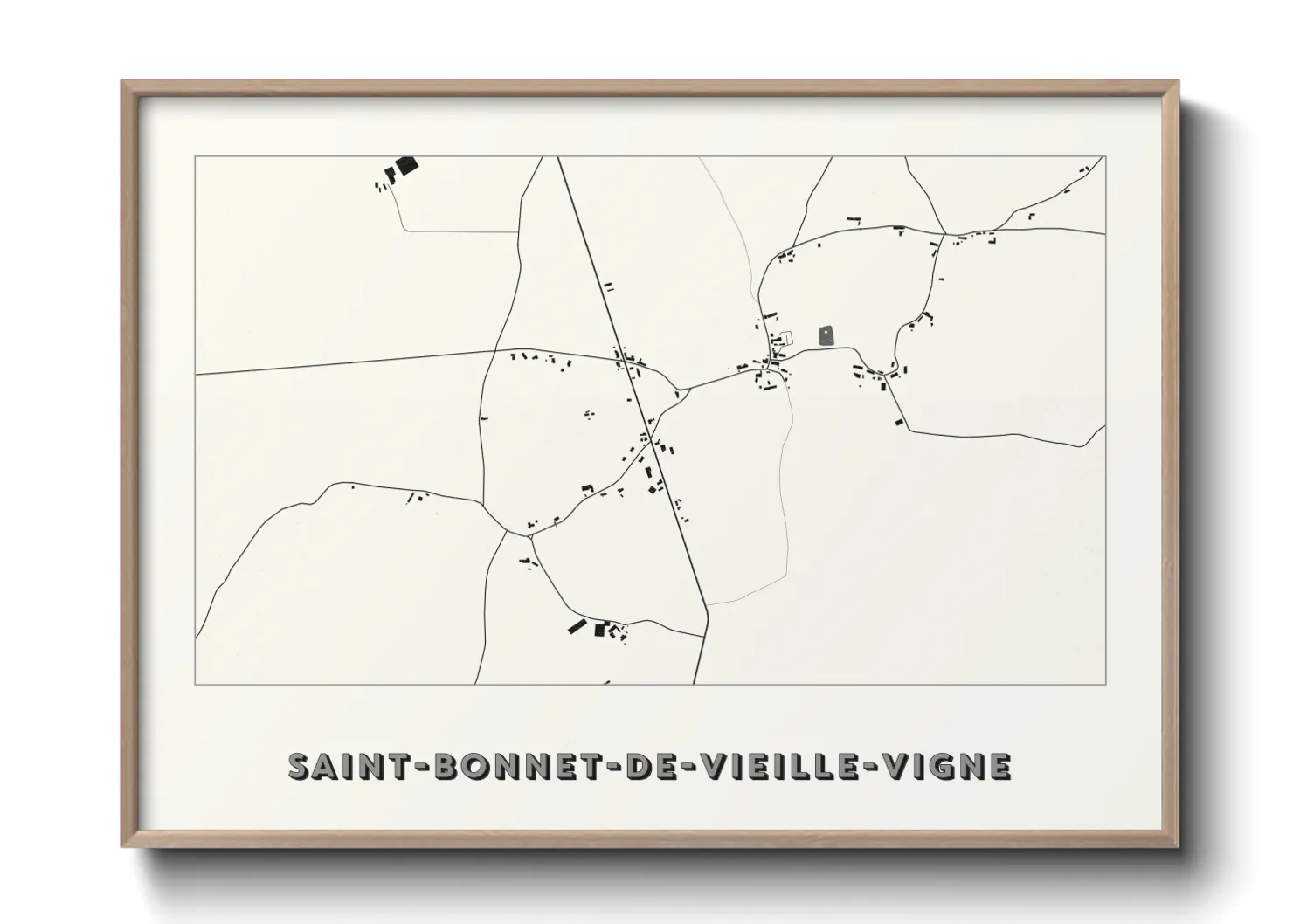 Une affiche de carte sur Saint-Bonnet-de-Vieille-Vigne