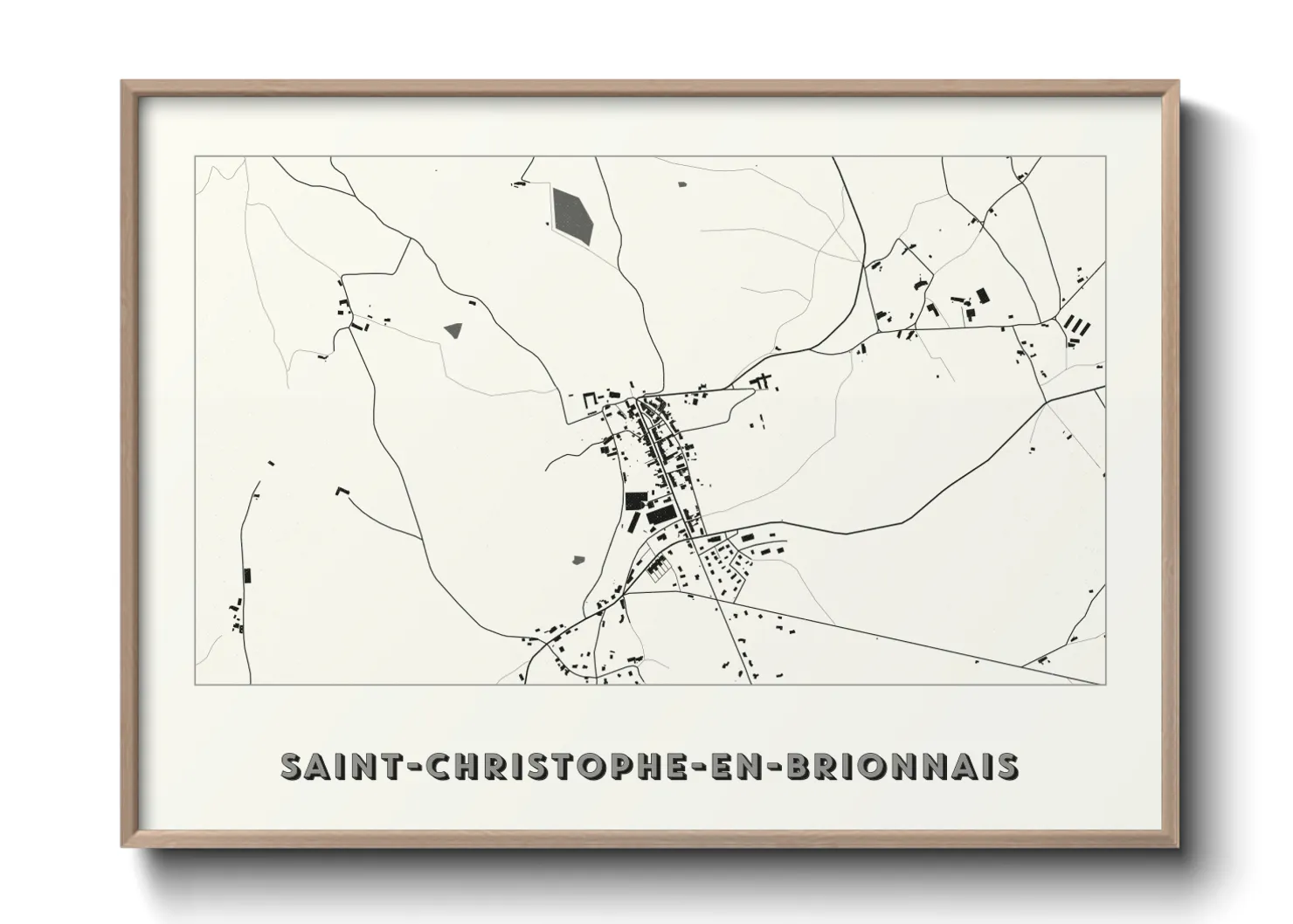 Une affiche de carte sur Saint-Christophe-en-Brionnais