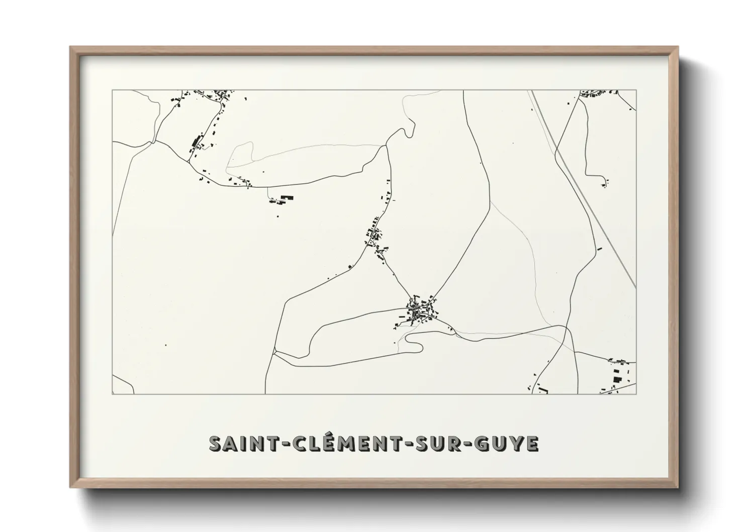 Une affiche de carte sur Saint-Clément-sur-Guye