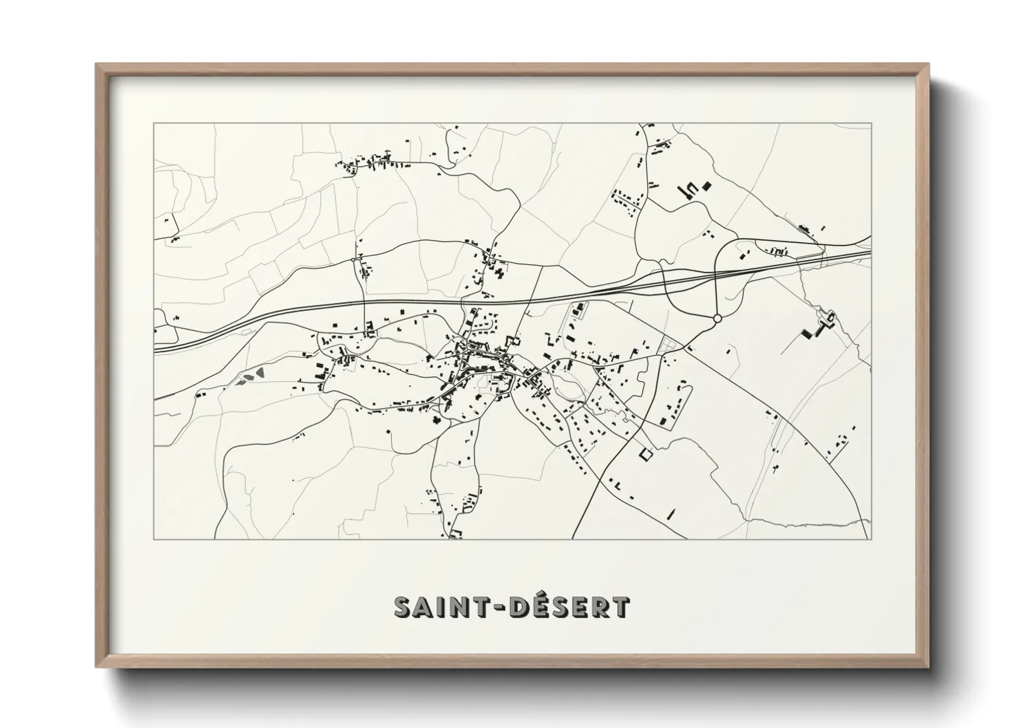 Une affiche de carte sur Saint-Désert