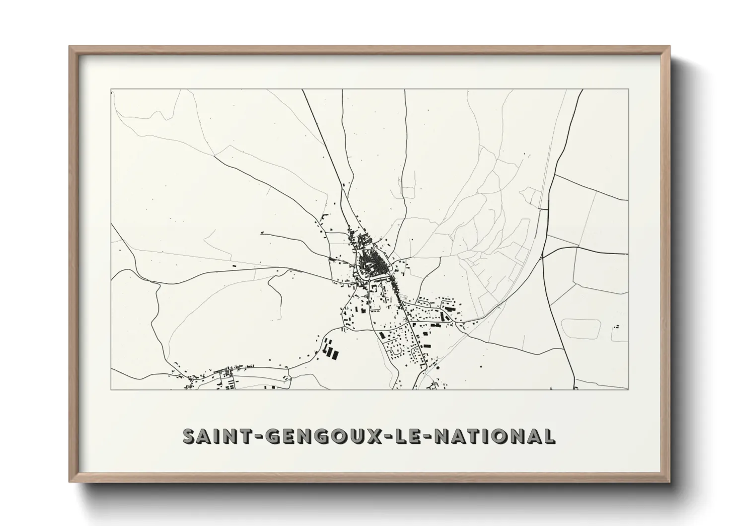 Une affiche de carte sur Saint-Gengoux-le-National