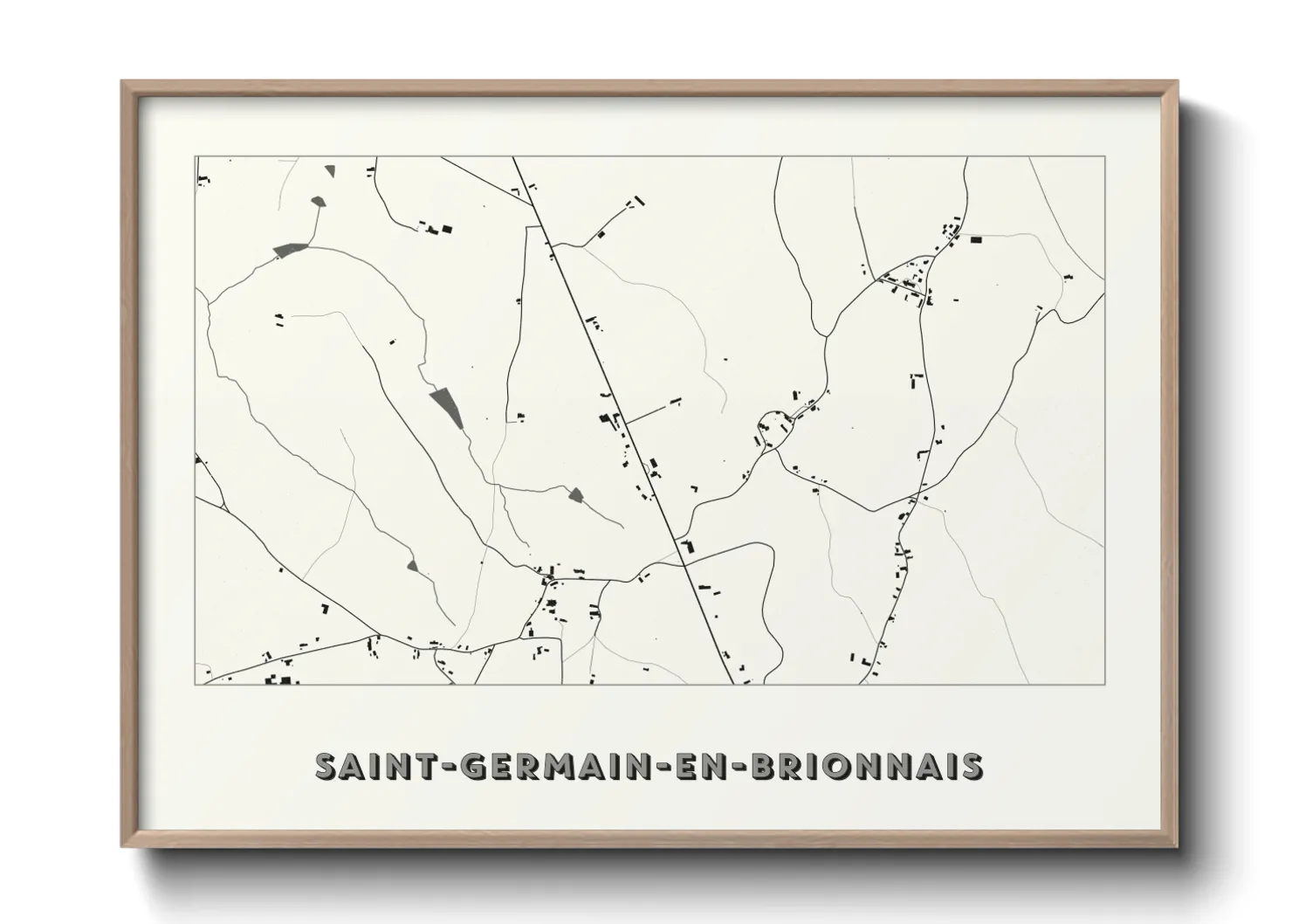 Une affiche de carte sur Saint-Germain-en-Brionnais