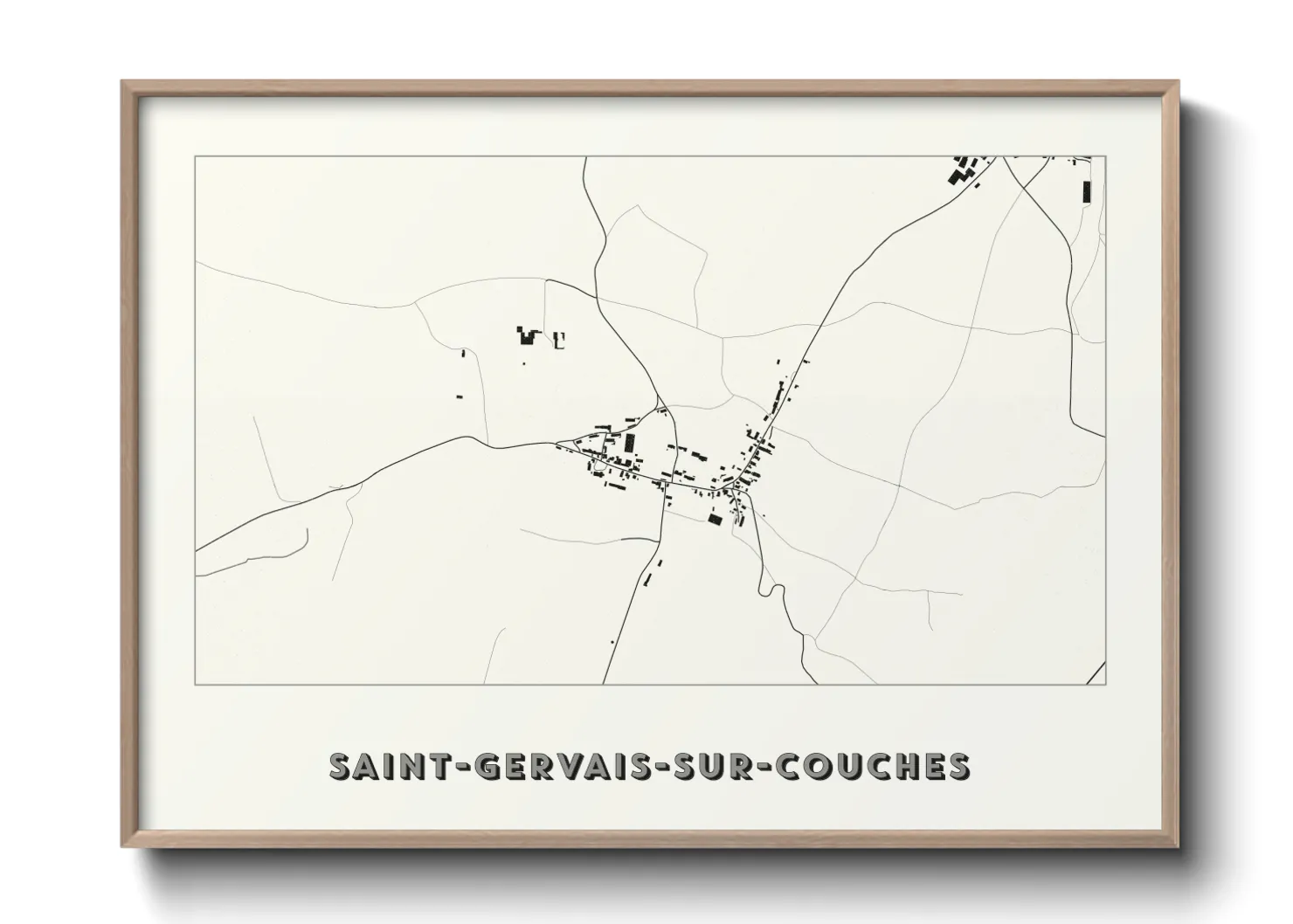 Une affiche de carte sur Saint-Gervais-sur-Couches